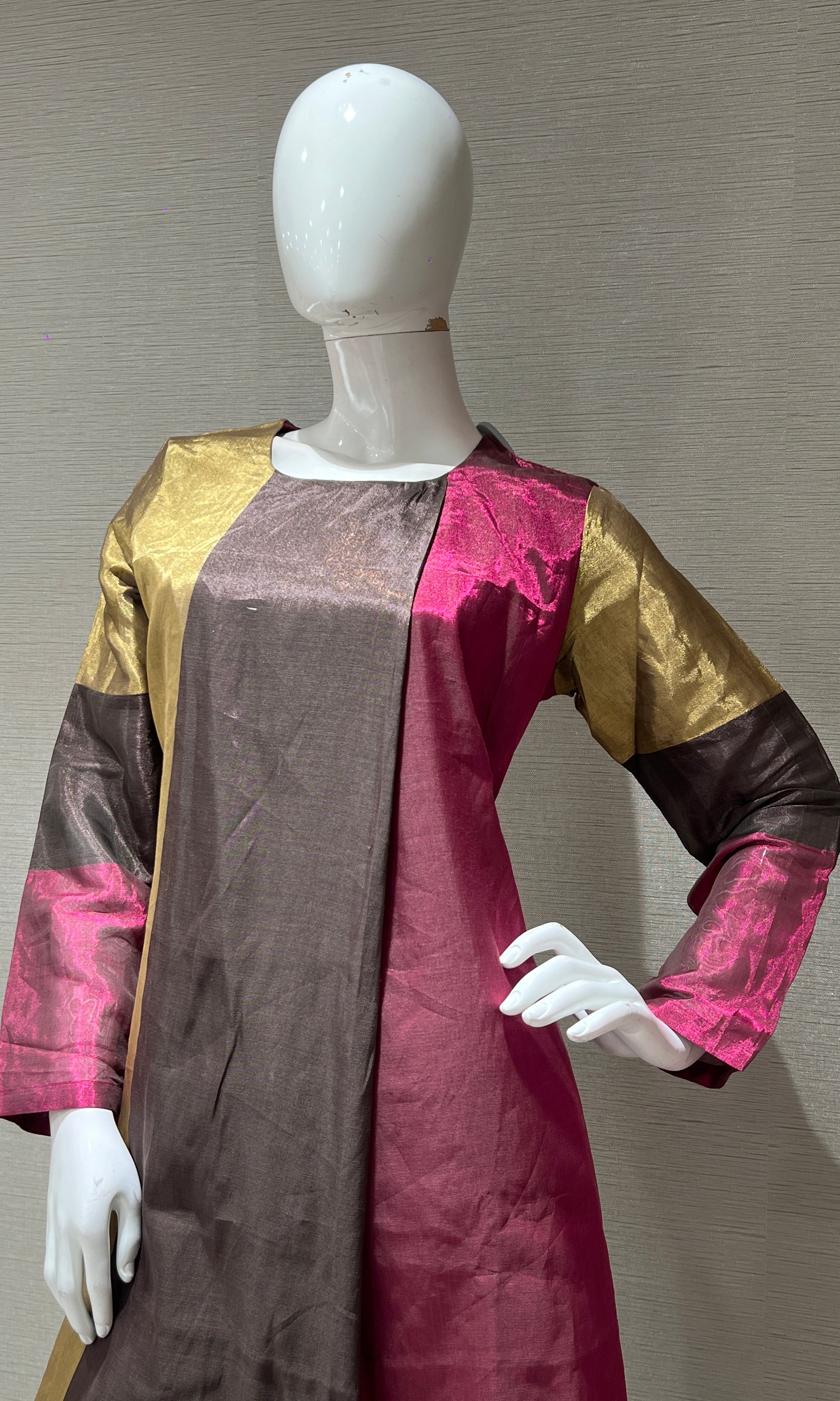 Brown ANARKALI KURTI WITH BOTTOM