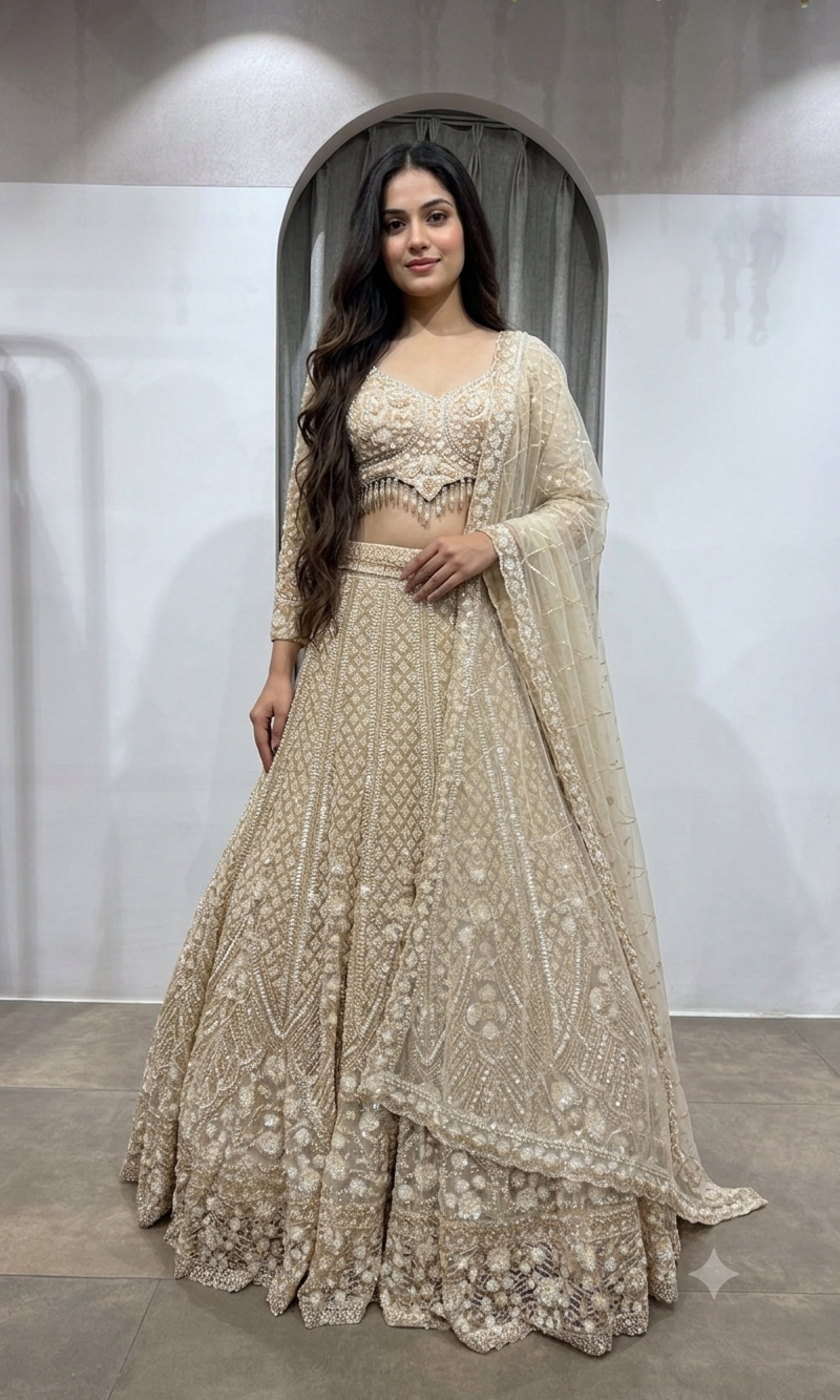 Golden Ivory Heritage Bridal Lehenga