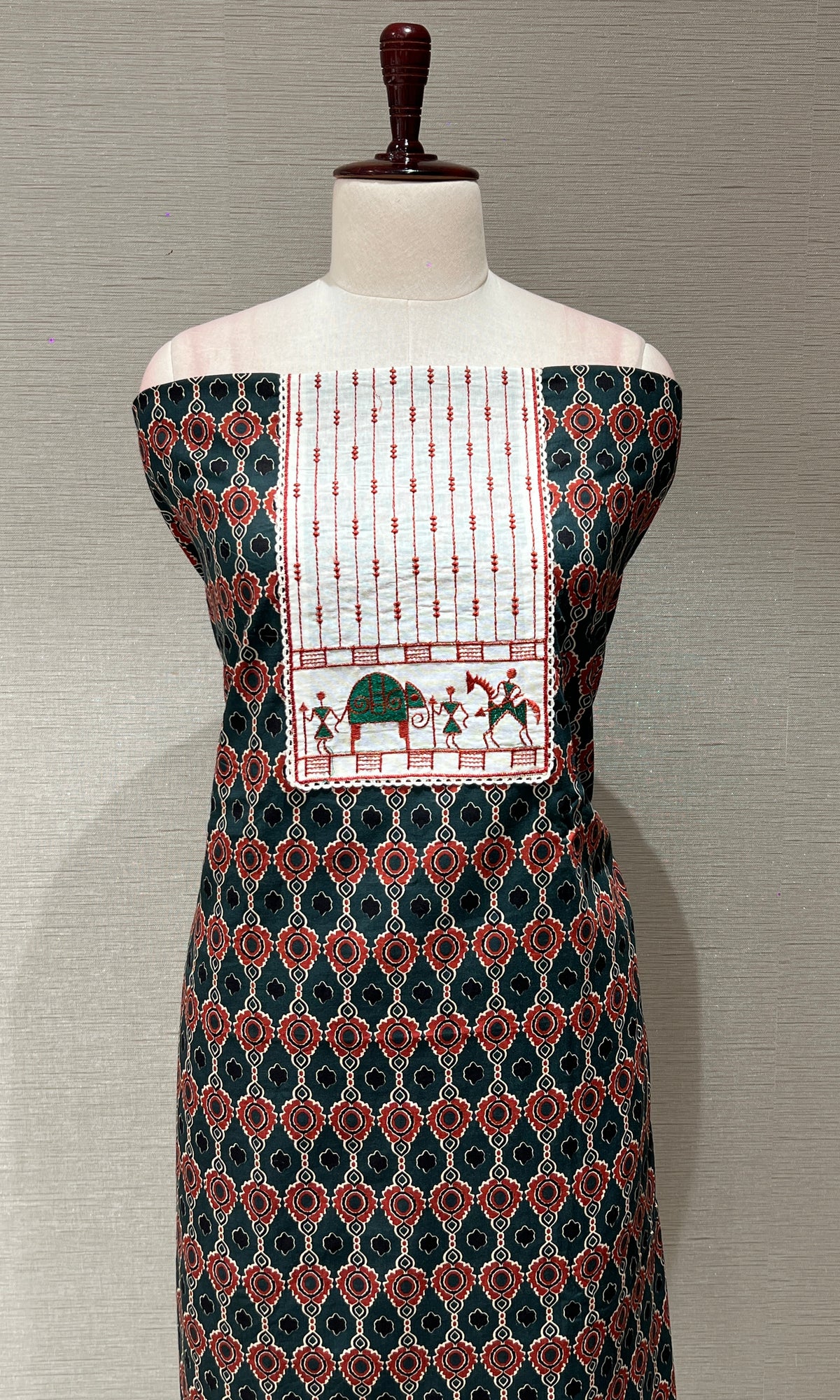 Green dress material