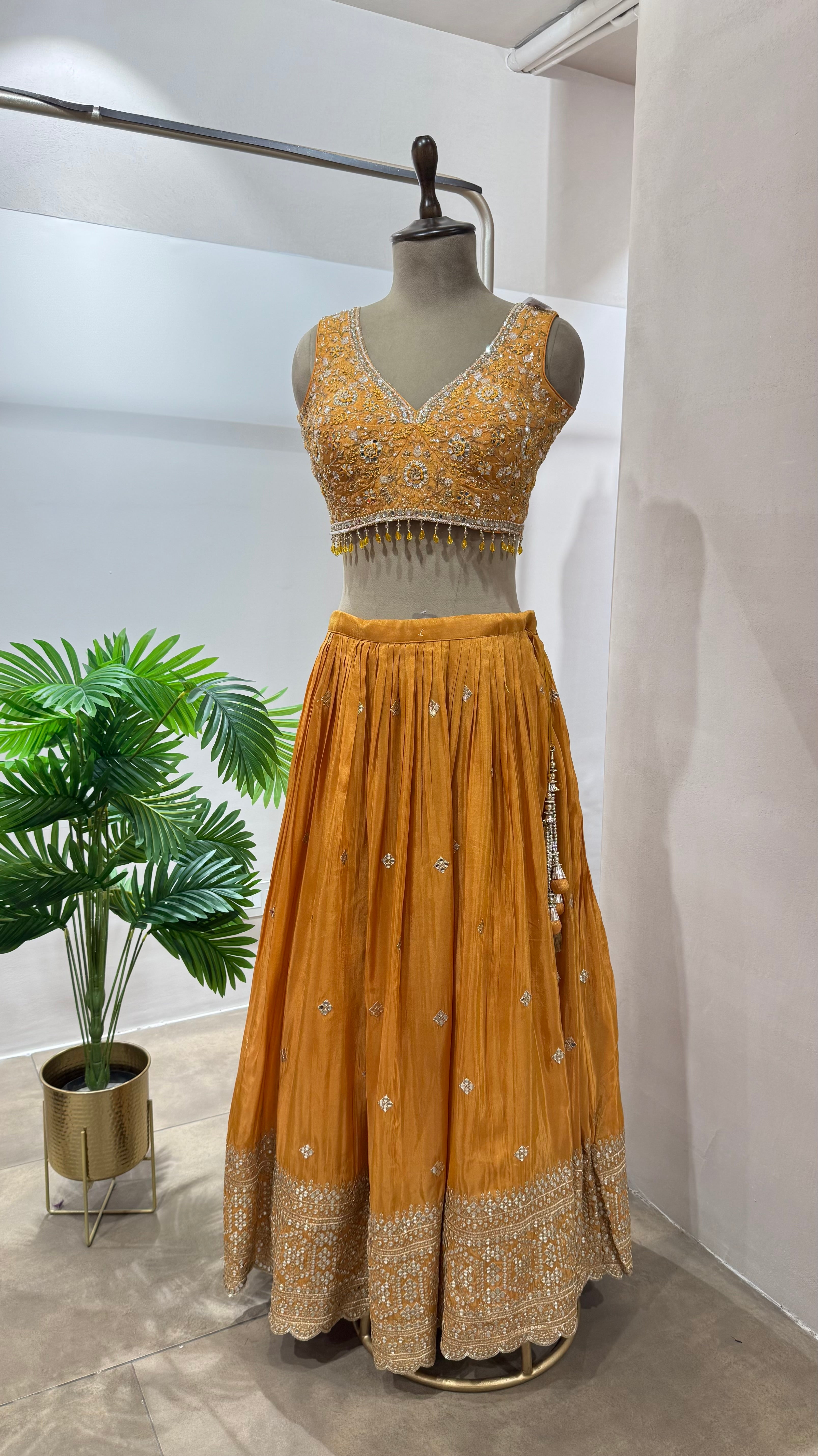 MUSTARD GOLDEN ETHNIC LEHENGA
