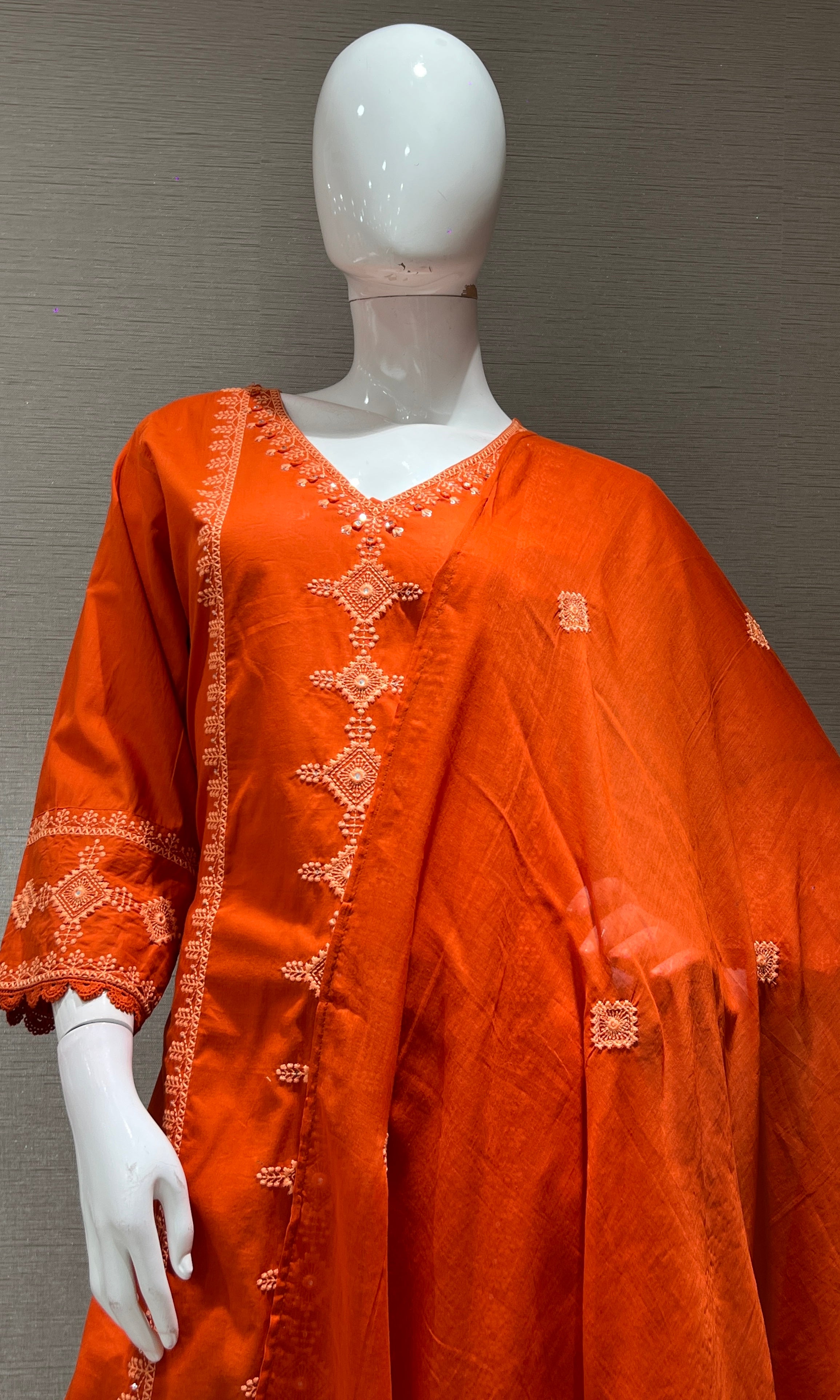 Orange kurta set with palazzo pants