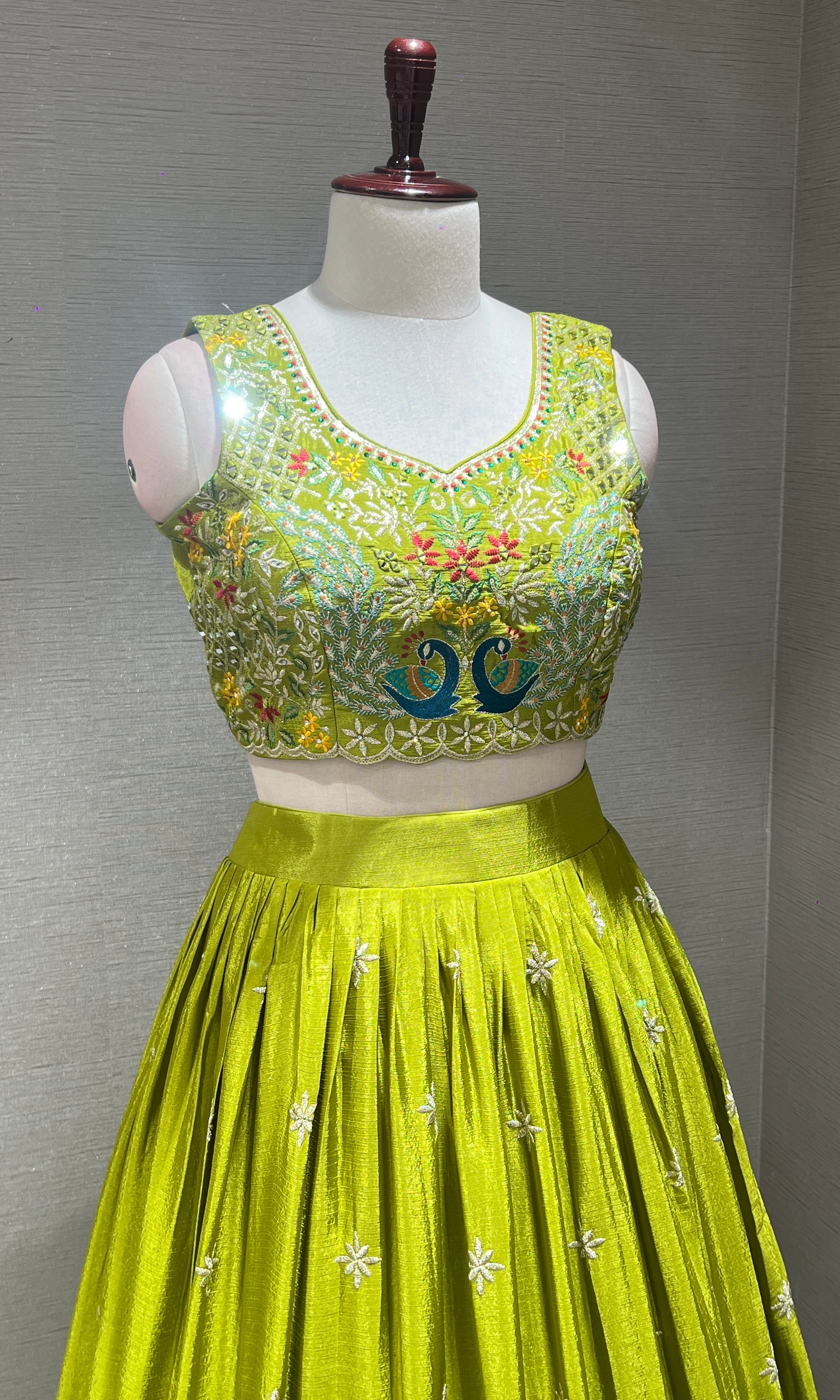 Green Lehenga WITH PEACOCK DESIGN