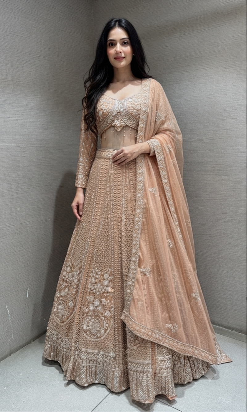 Moee Floral Embroidered Lehenga set