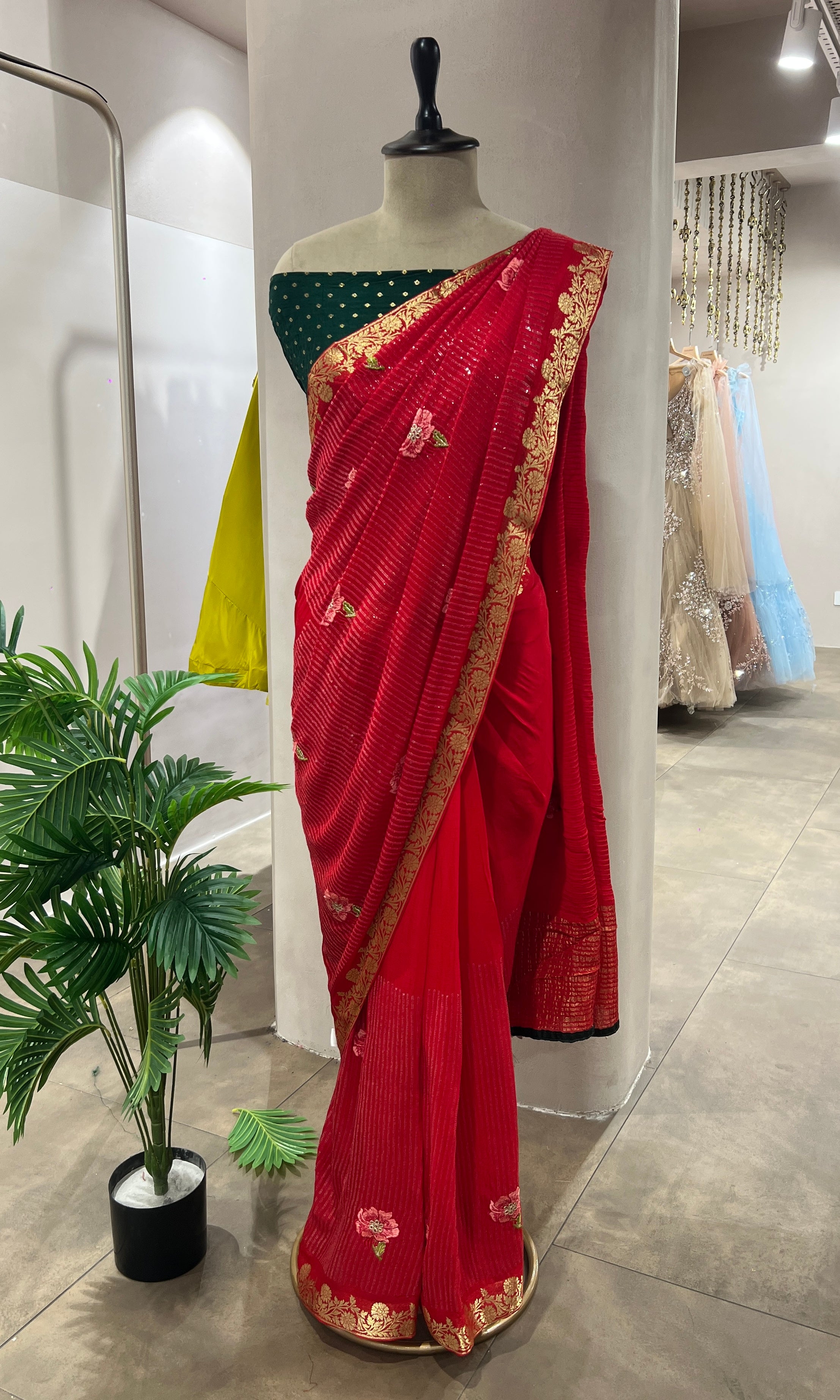RED ethnic saree