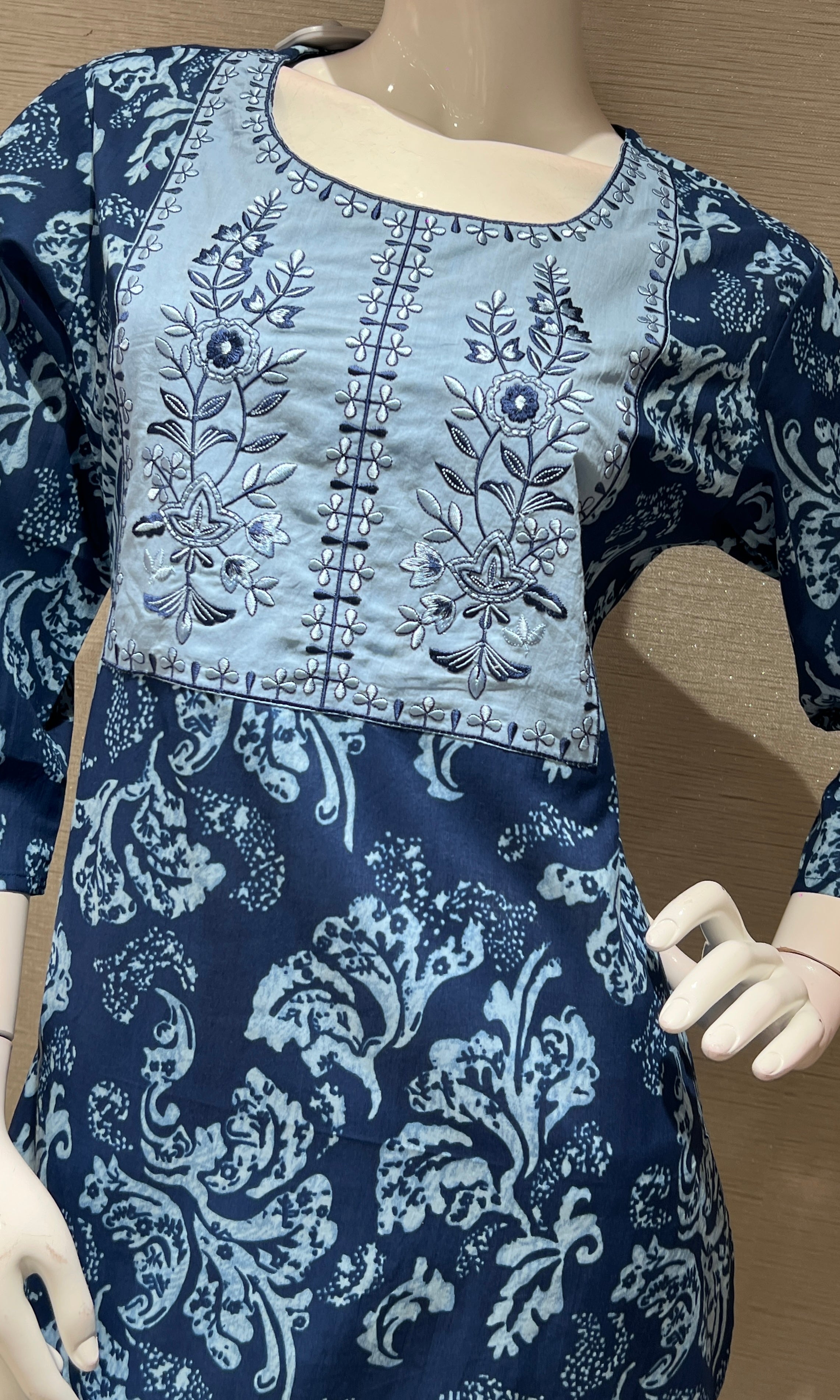 Navy blue PRINTED kurta set