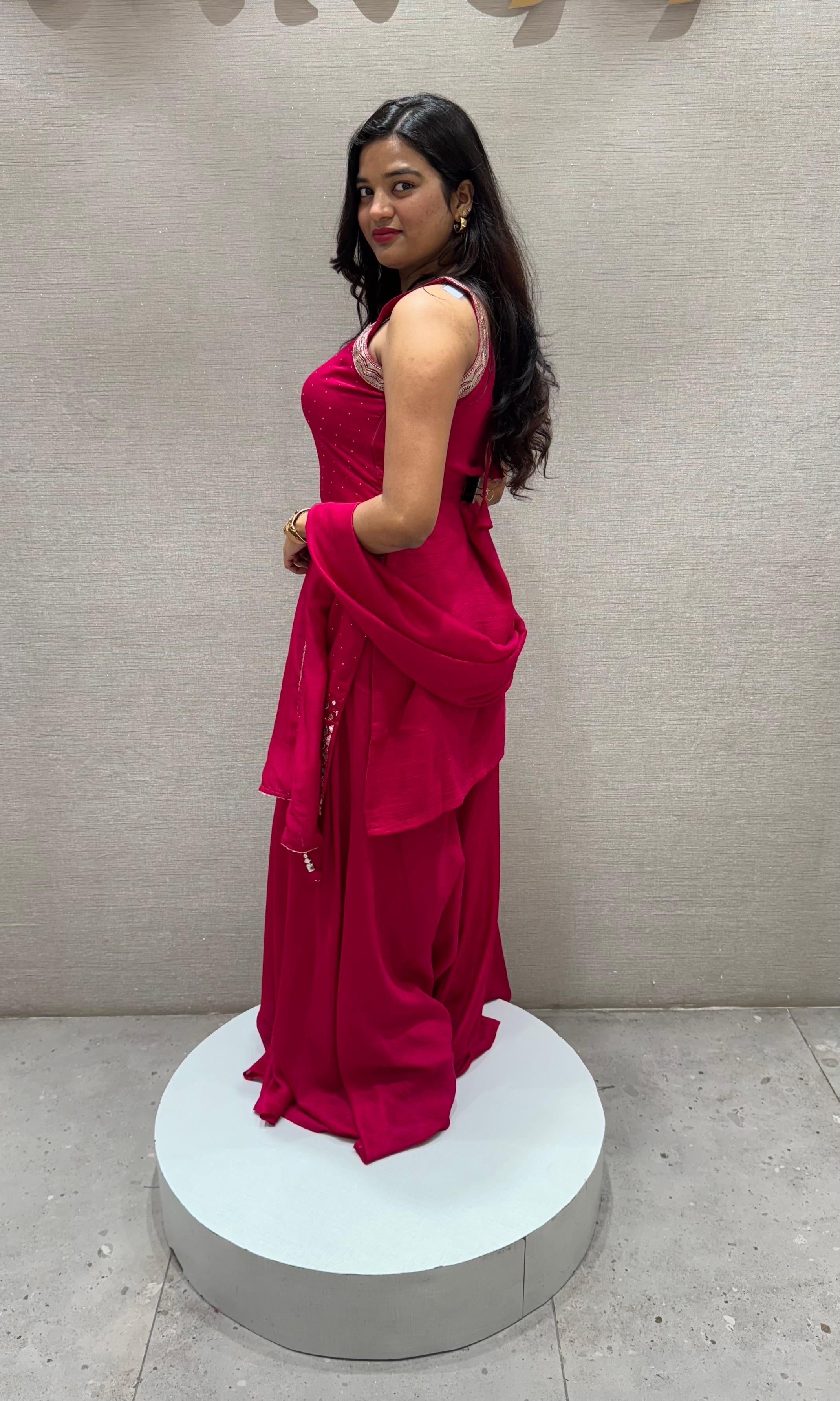 Pink EMBROIDERED SHARARA SET