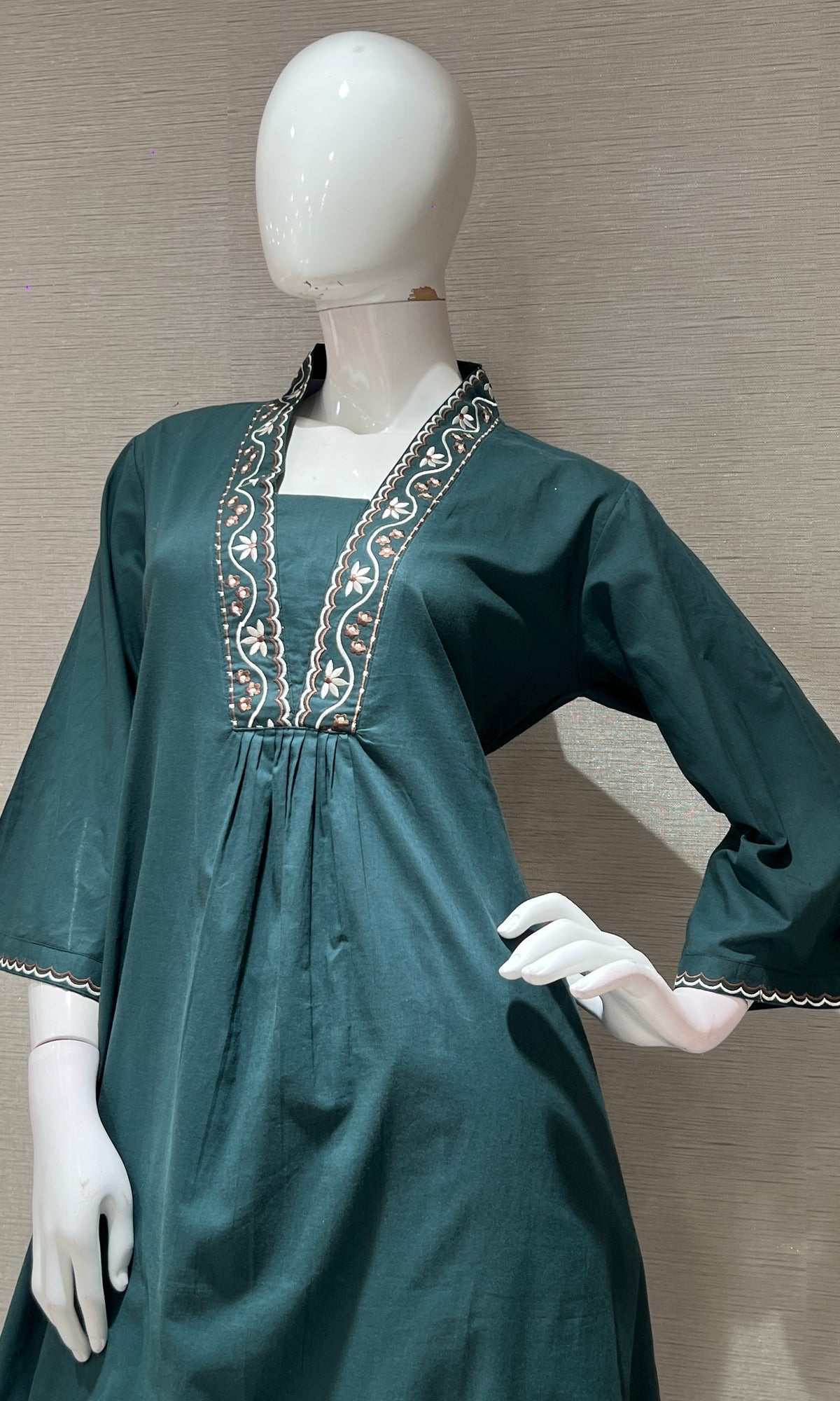 Green A LINE kurta set