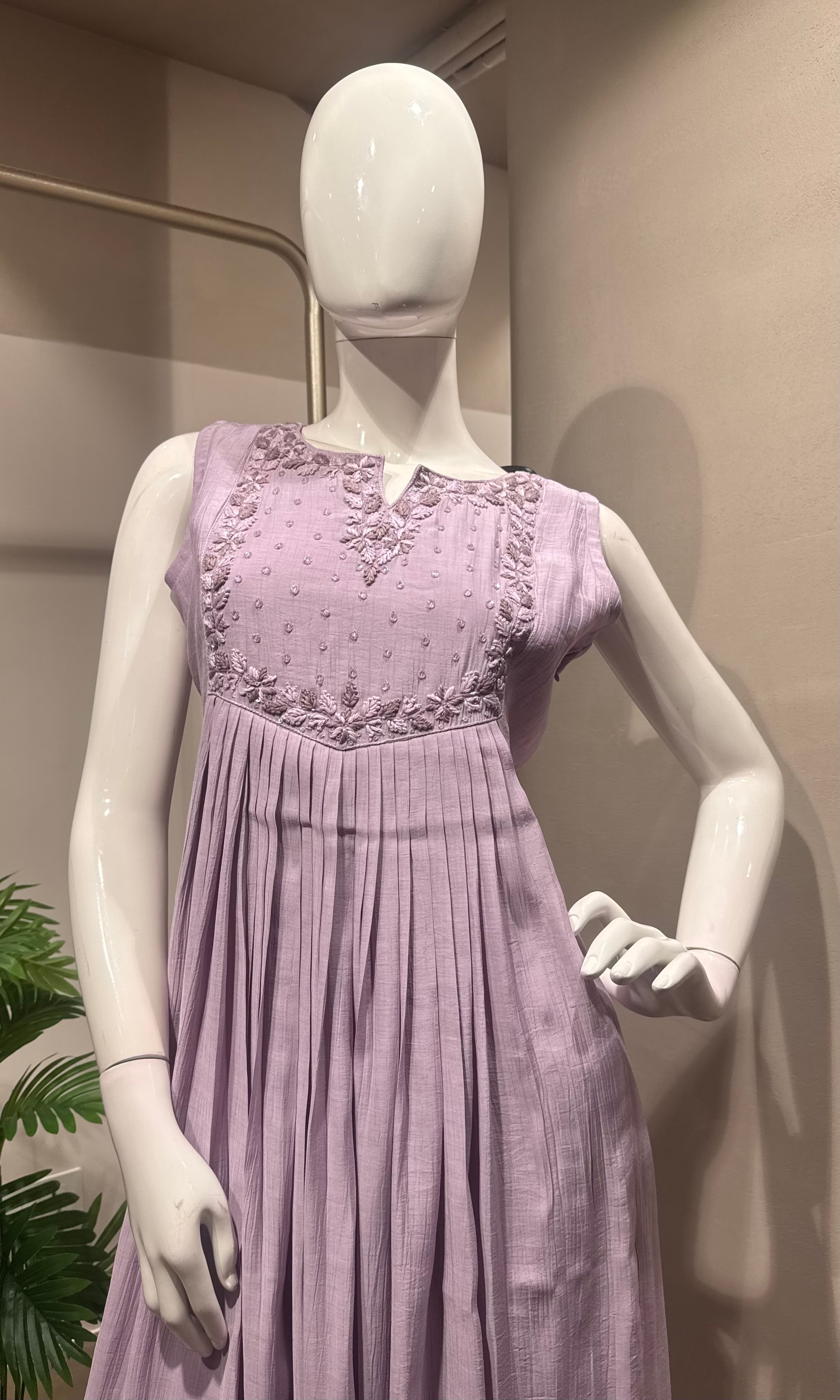 Lavender Bloom Anarkali kurta Set