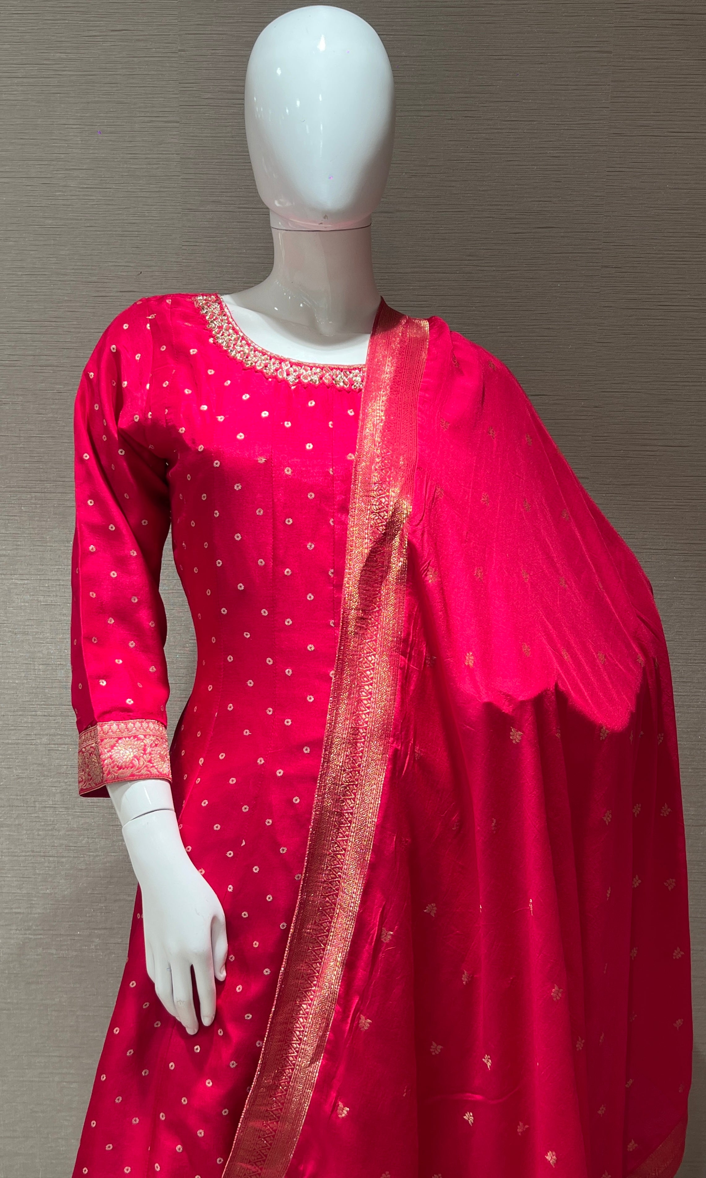 Pink Anarkali with palazoo pants