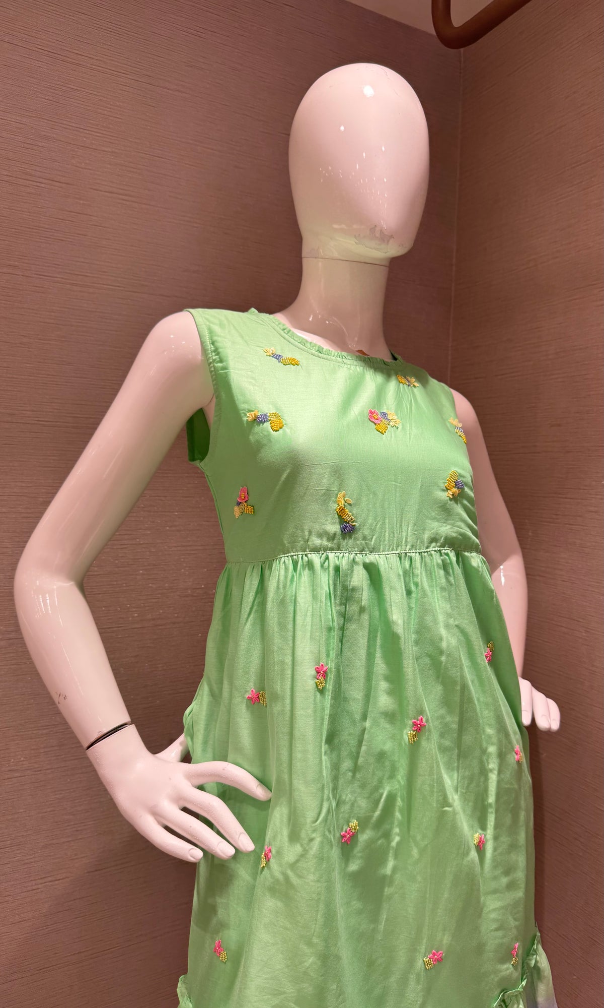 Pista Green to Light Blue Kurta top