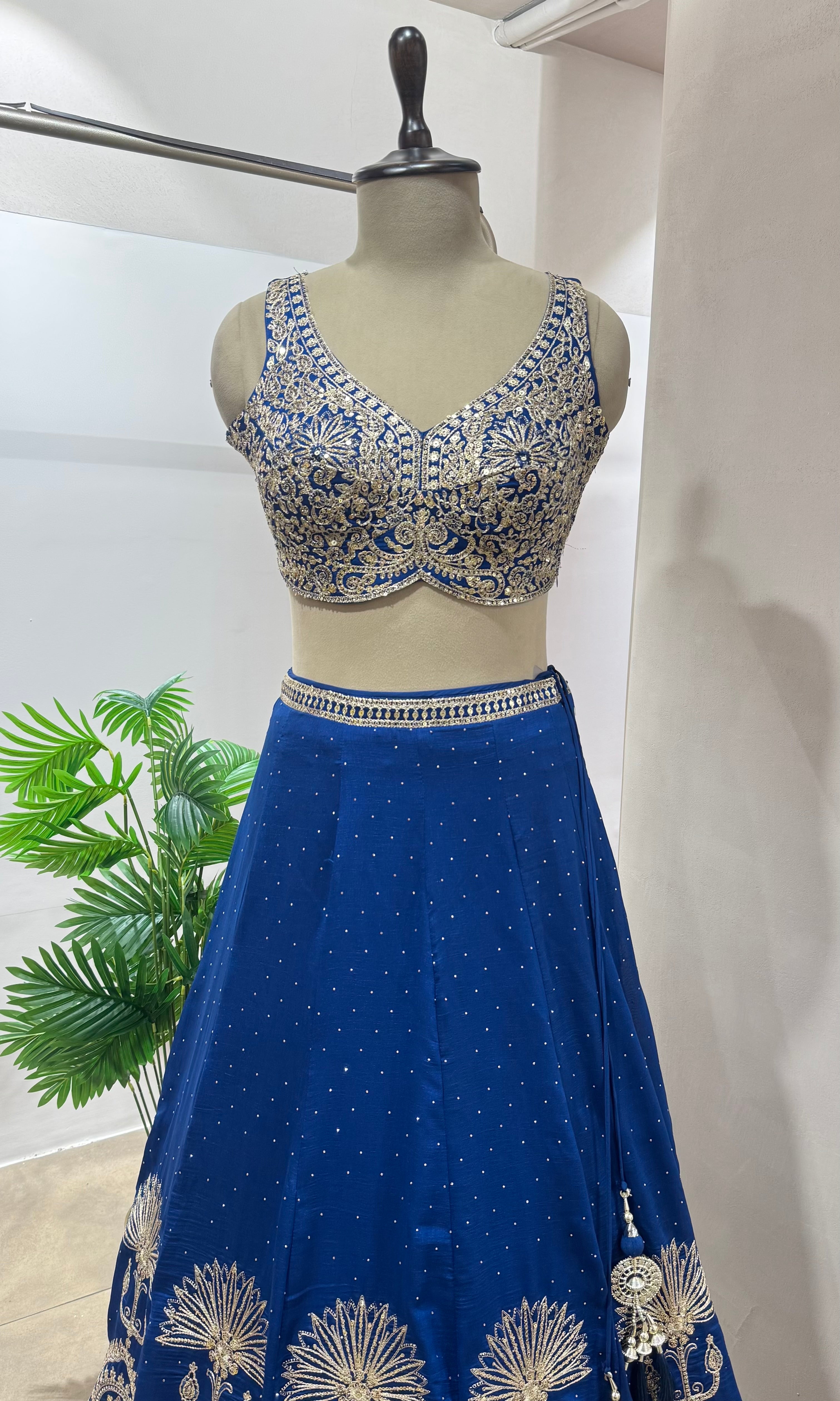Blue LEHENGA WITH EMBROIDERY BLOUSE