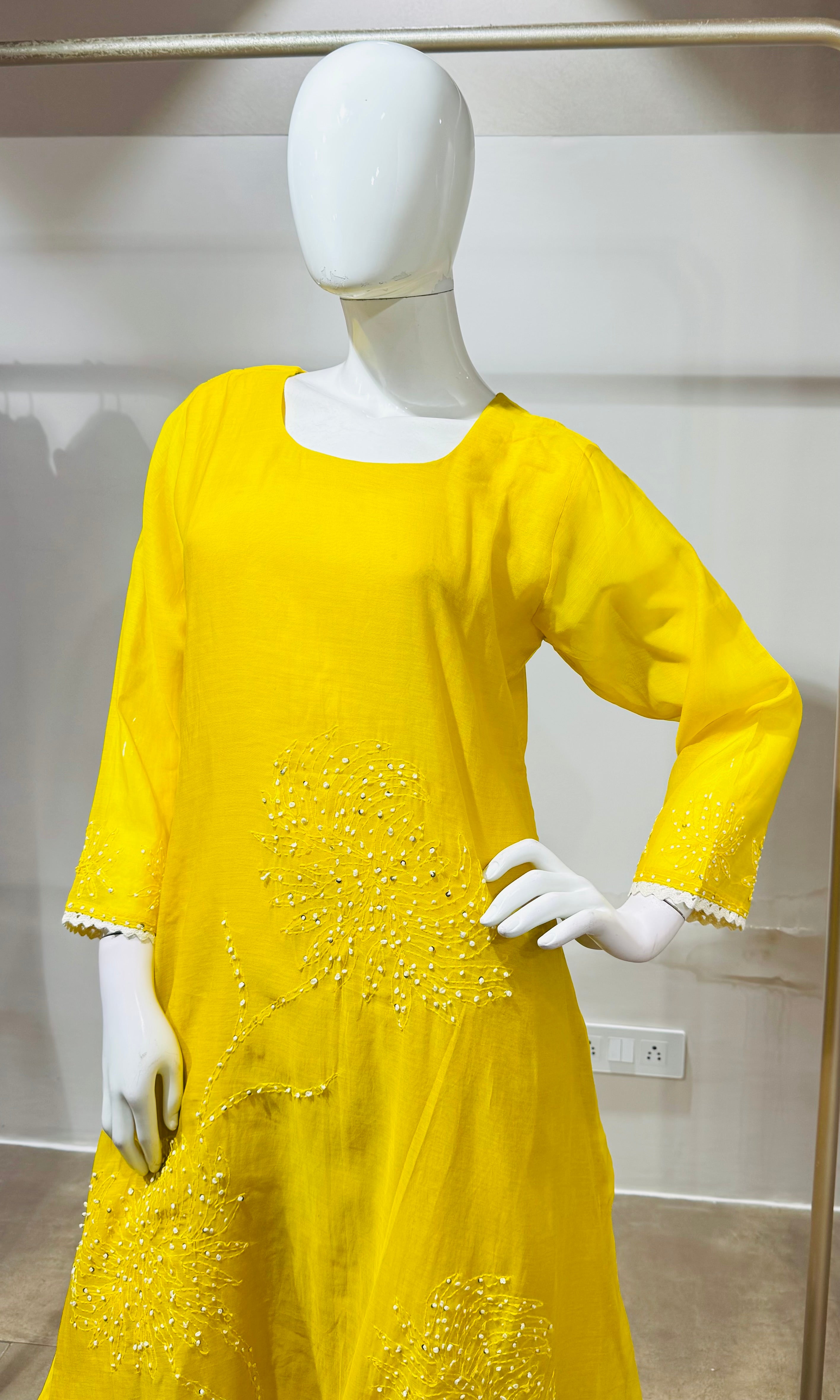 Yellow Embroidered Kurta Set