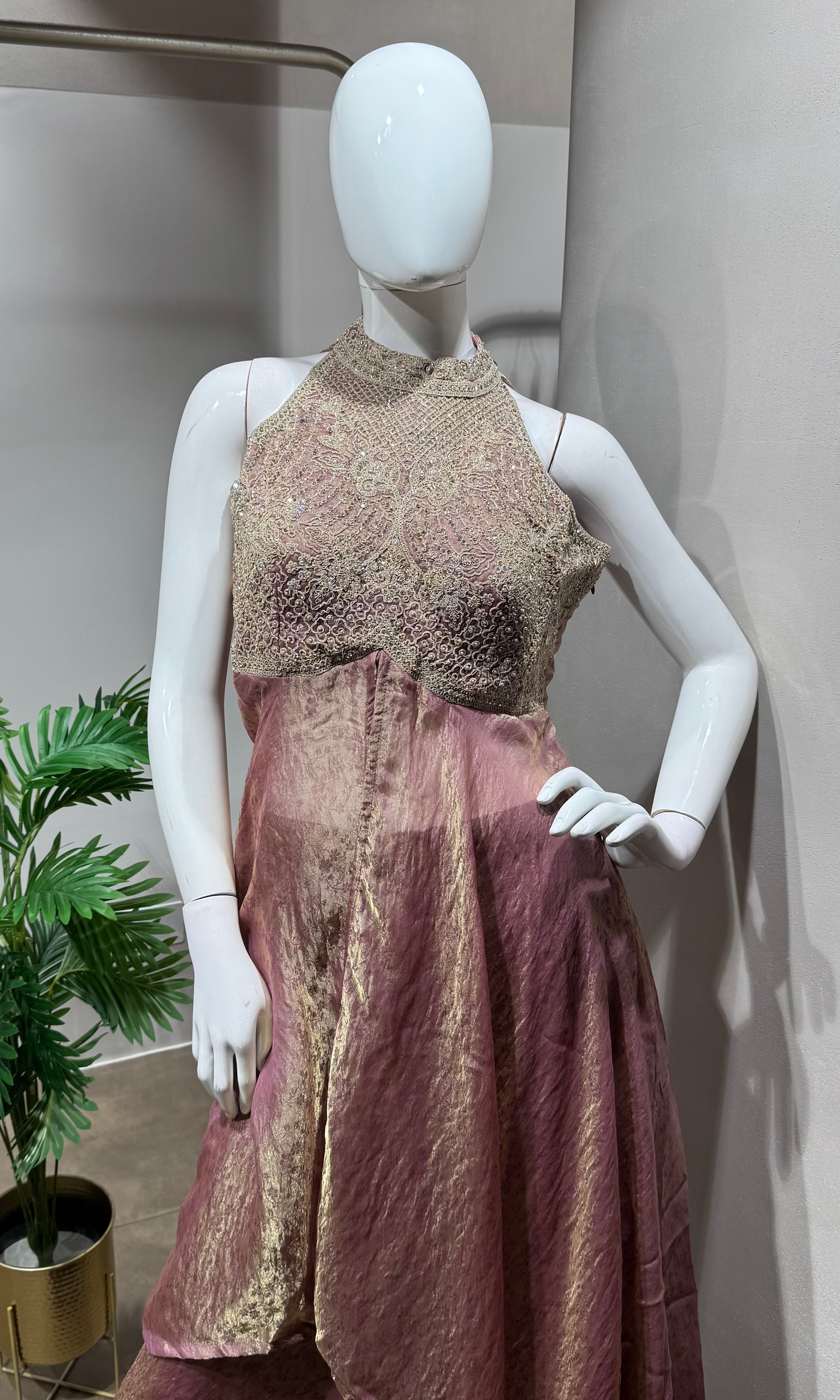 moee Anarkali intricate embroidery palazzo set