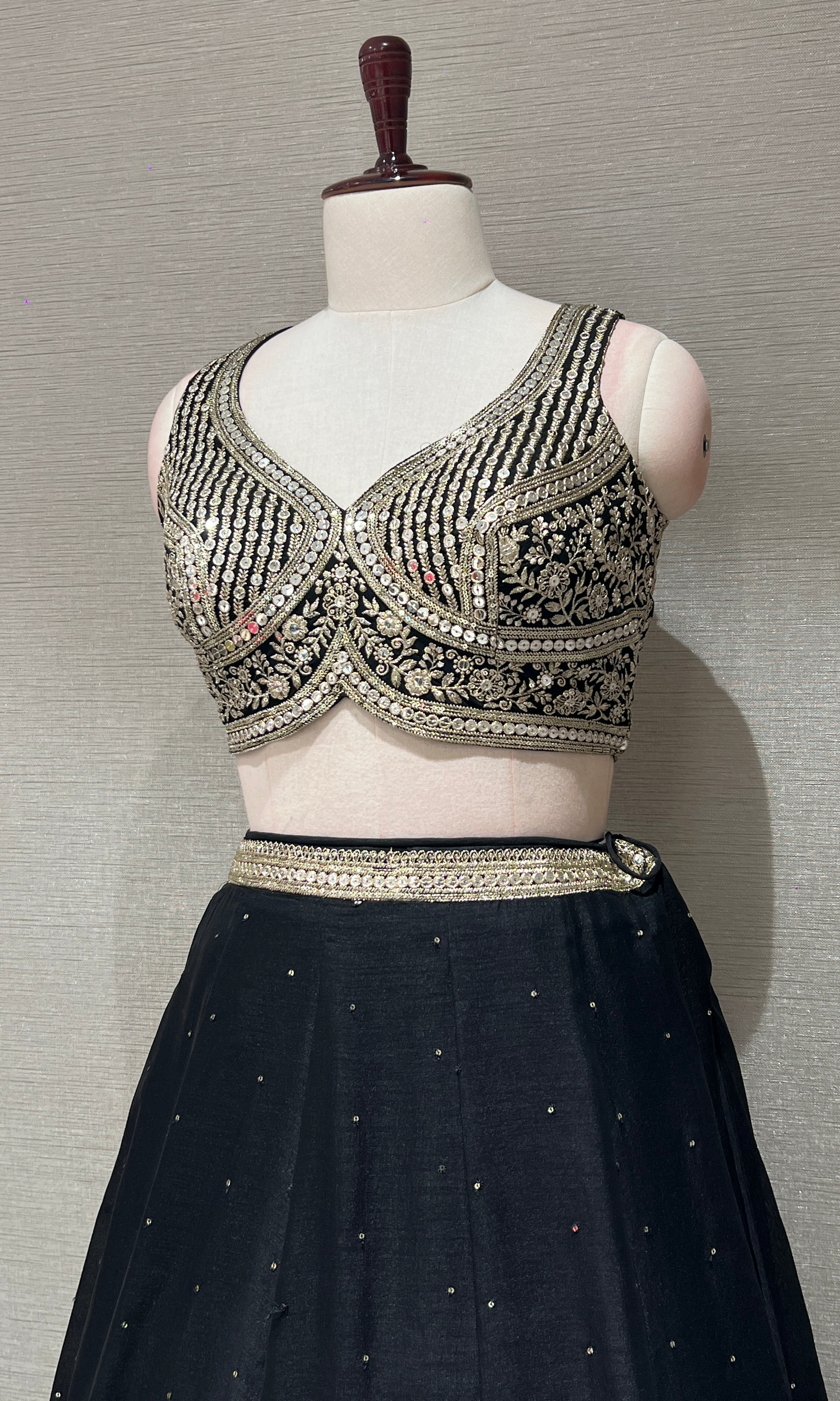 Black GOLD EMBROIDERED Lehenga