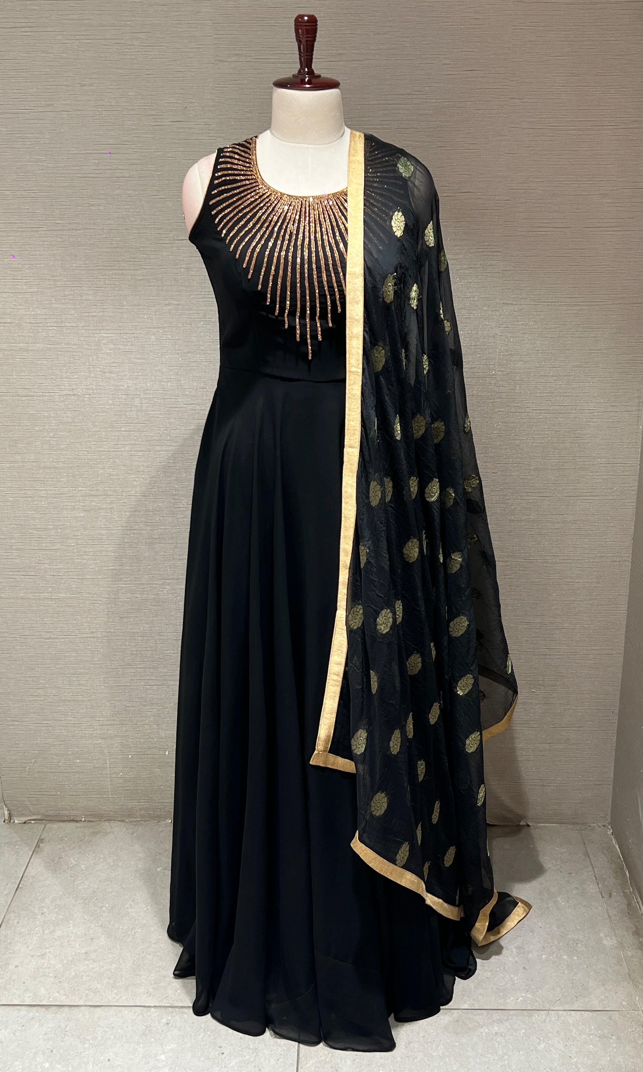 Black Georgette long dress