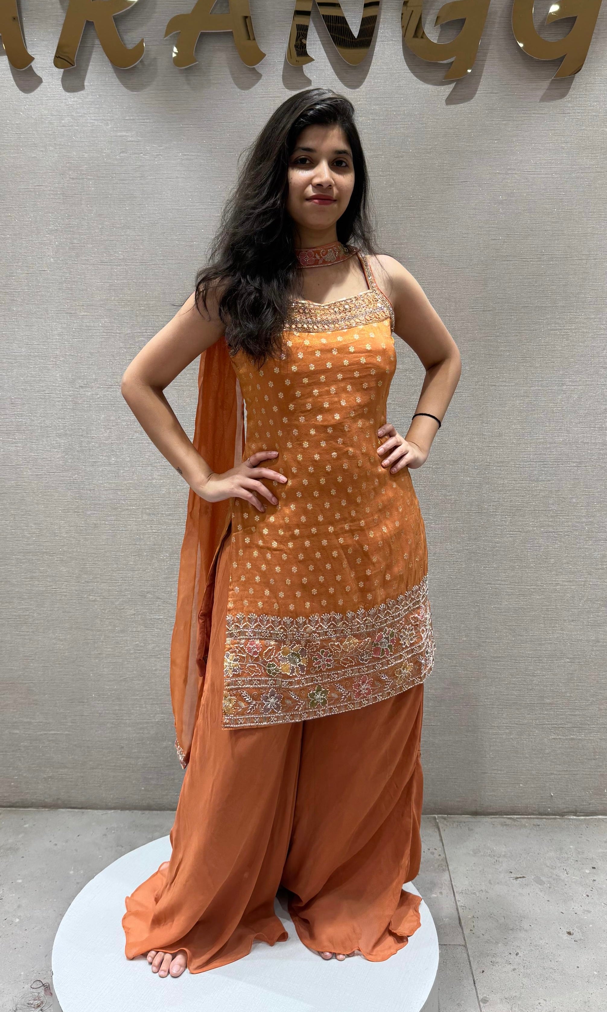 Terracotta Glow Palazzo Set
