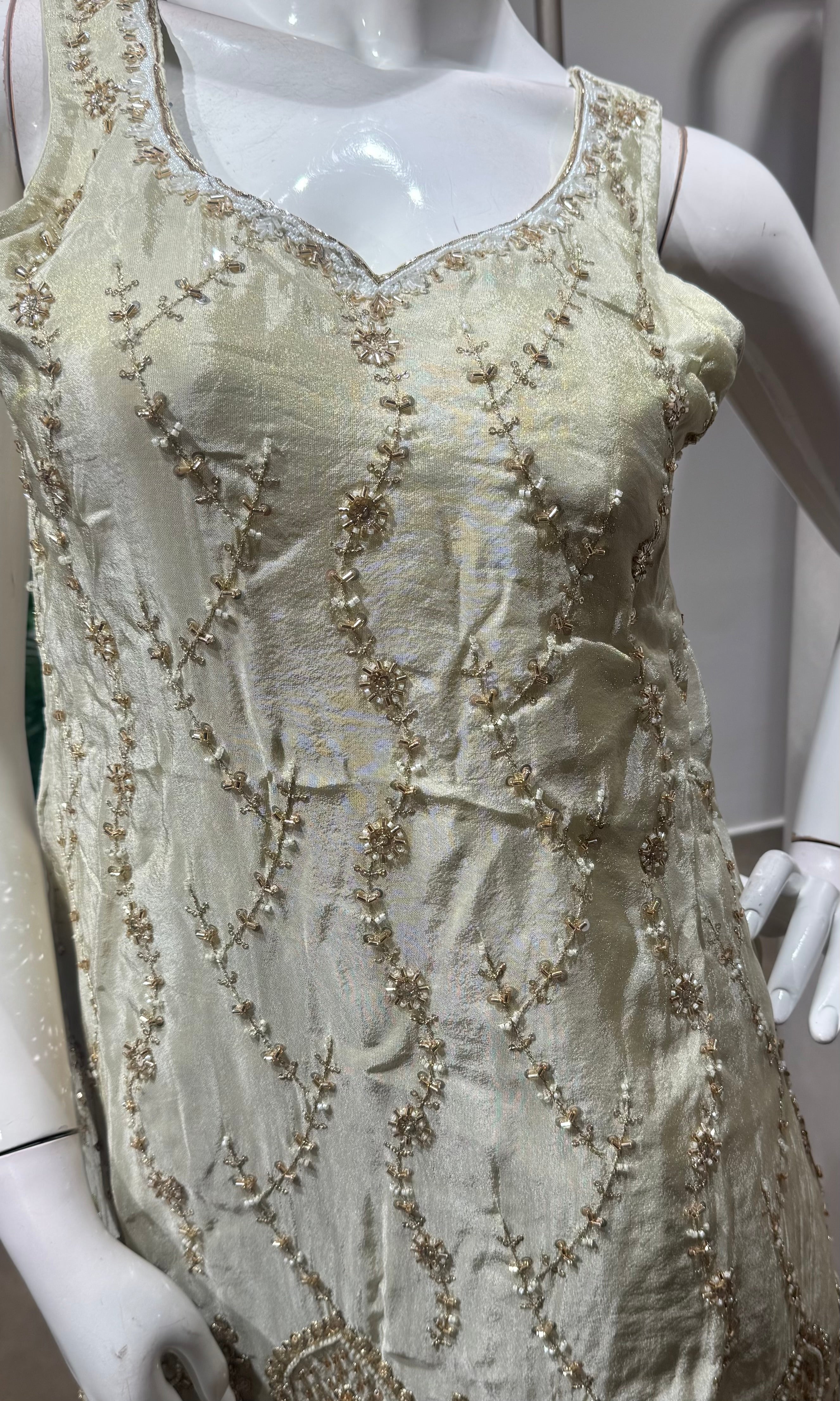 WHITE Embroidered sharara Set with Dupatta