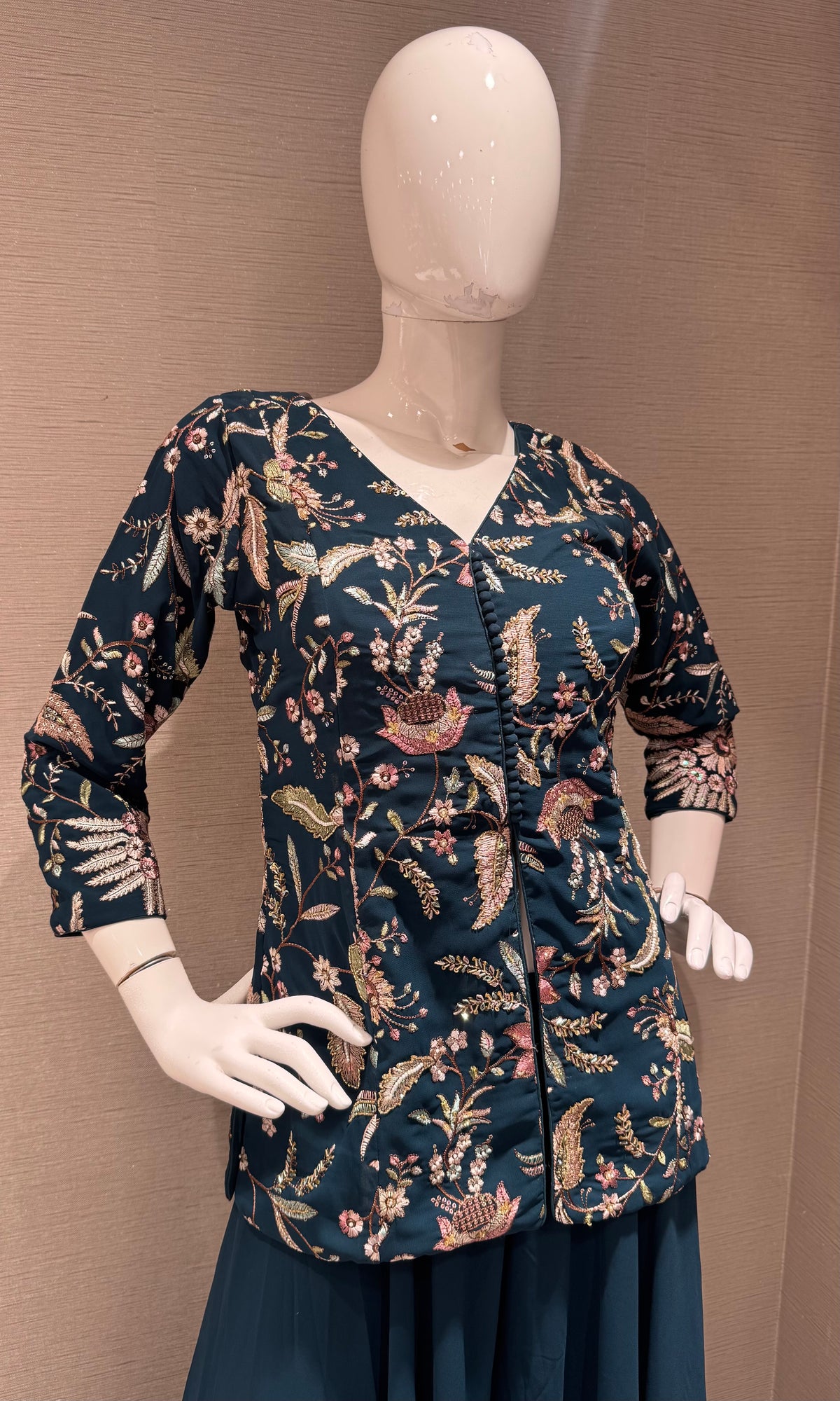 Green Flora Fauna Flared sharara set