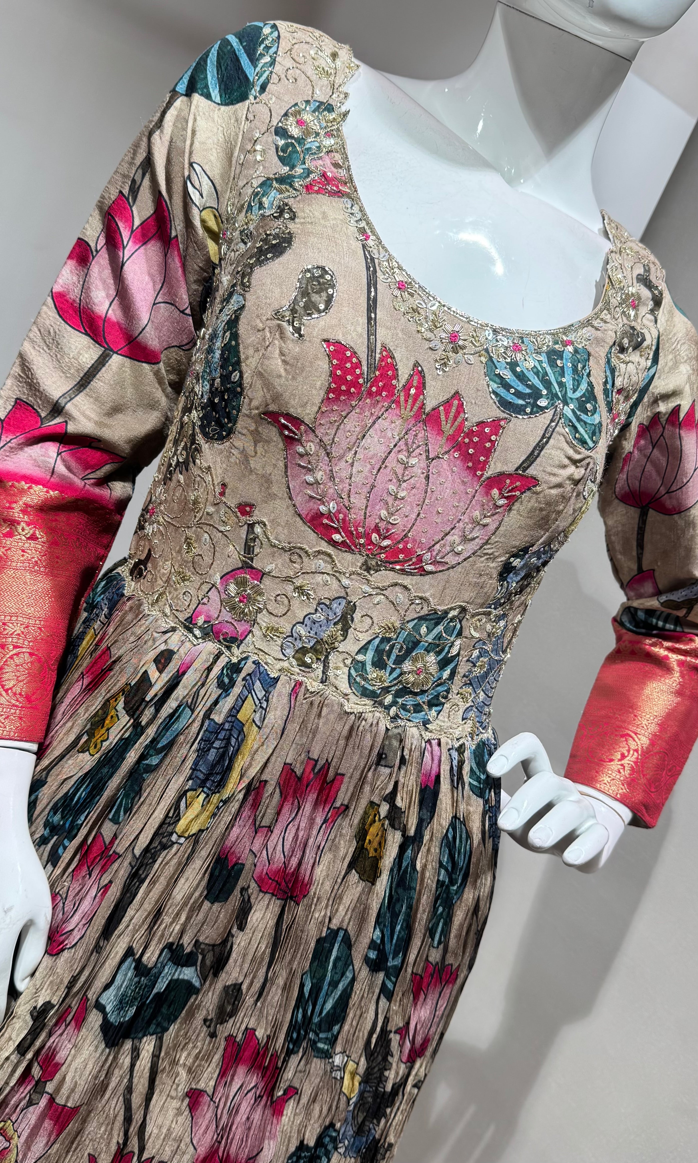Multi FLORAL kalamkari Anarkali