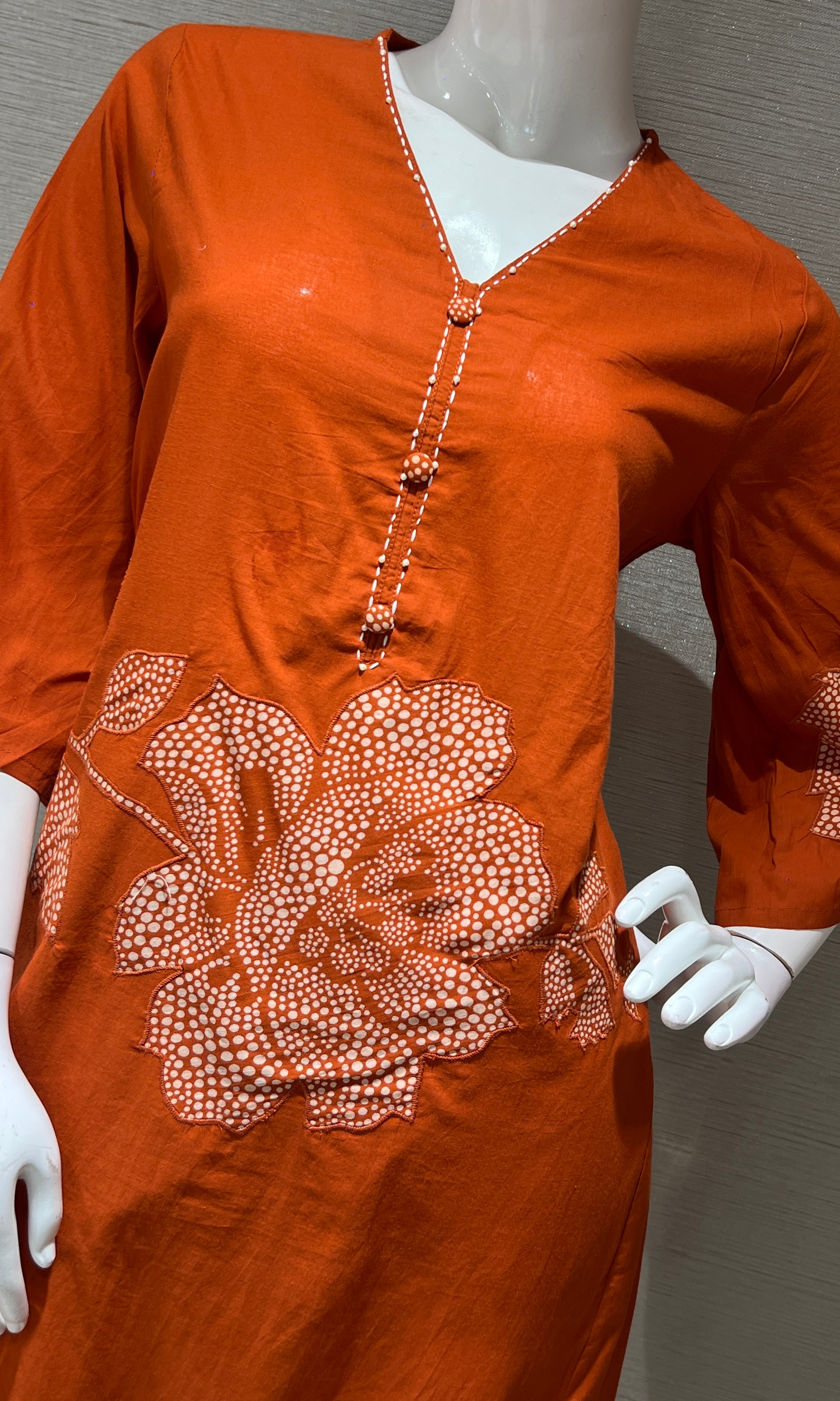 Rust FLORAL EMBROIDERY kurta set