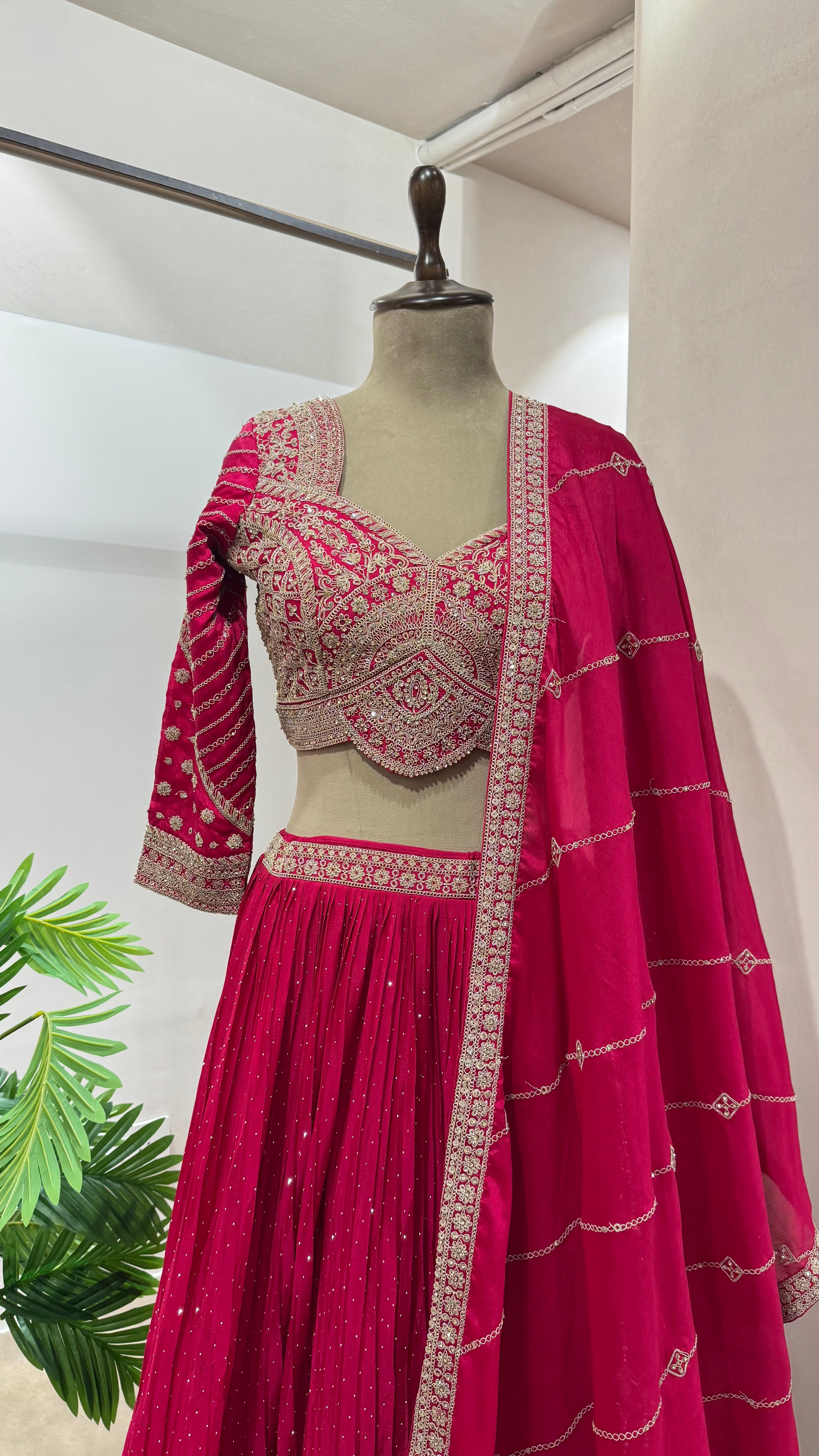 Pink Lehenga with Intricate Zari Embroidery