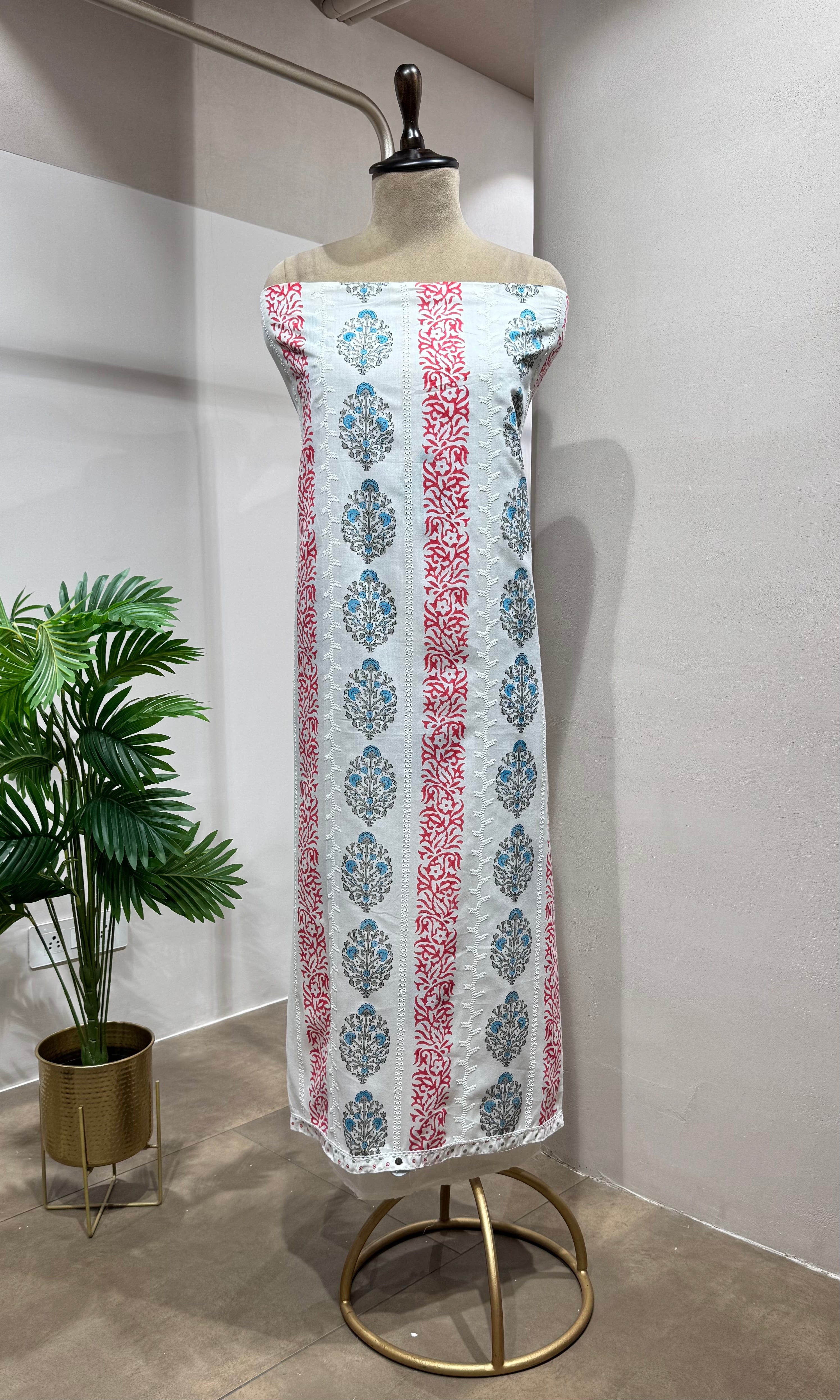 PINK Pure Cotton Printed dress material