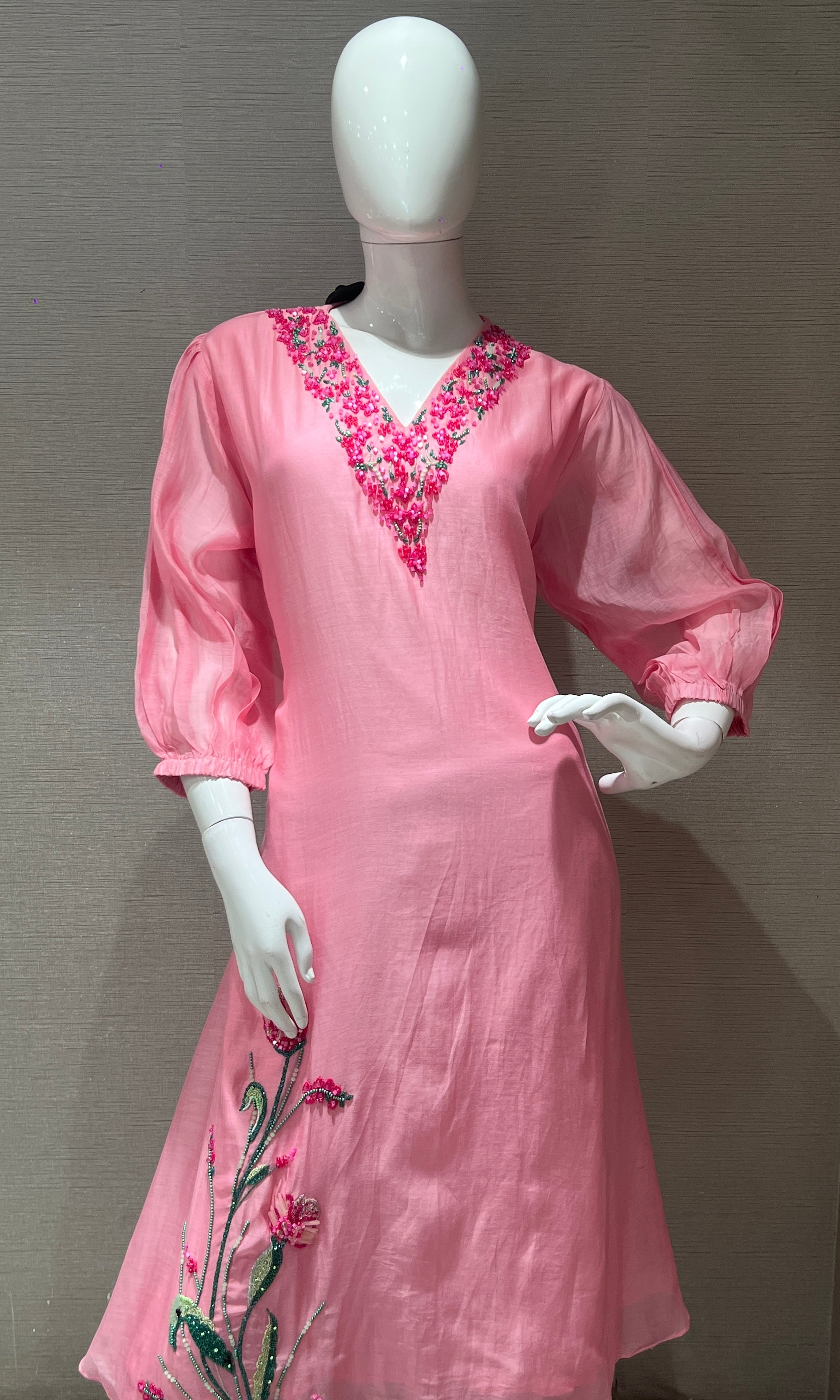 Rose Pink Embroidered kurta set