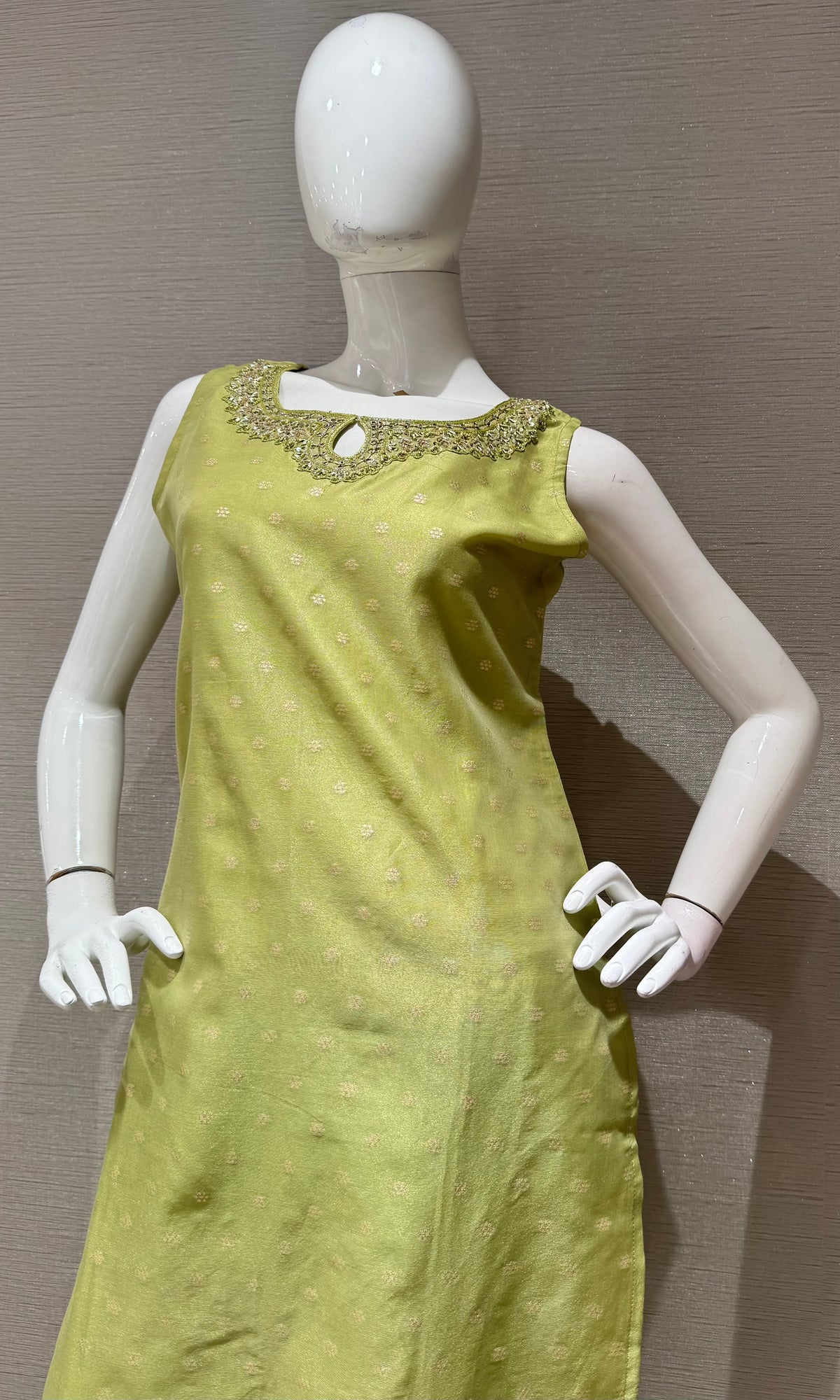 pista green Kurta Set with Sheer Dupatta