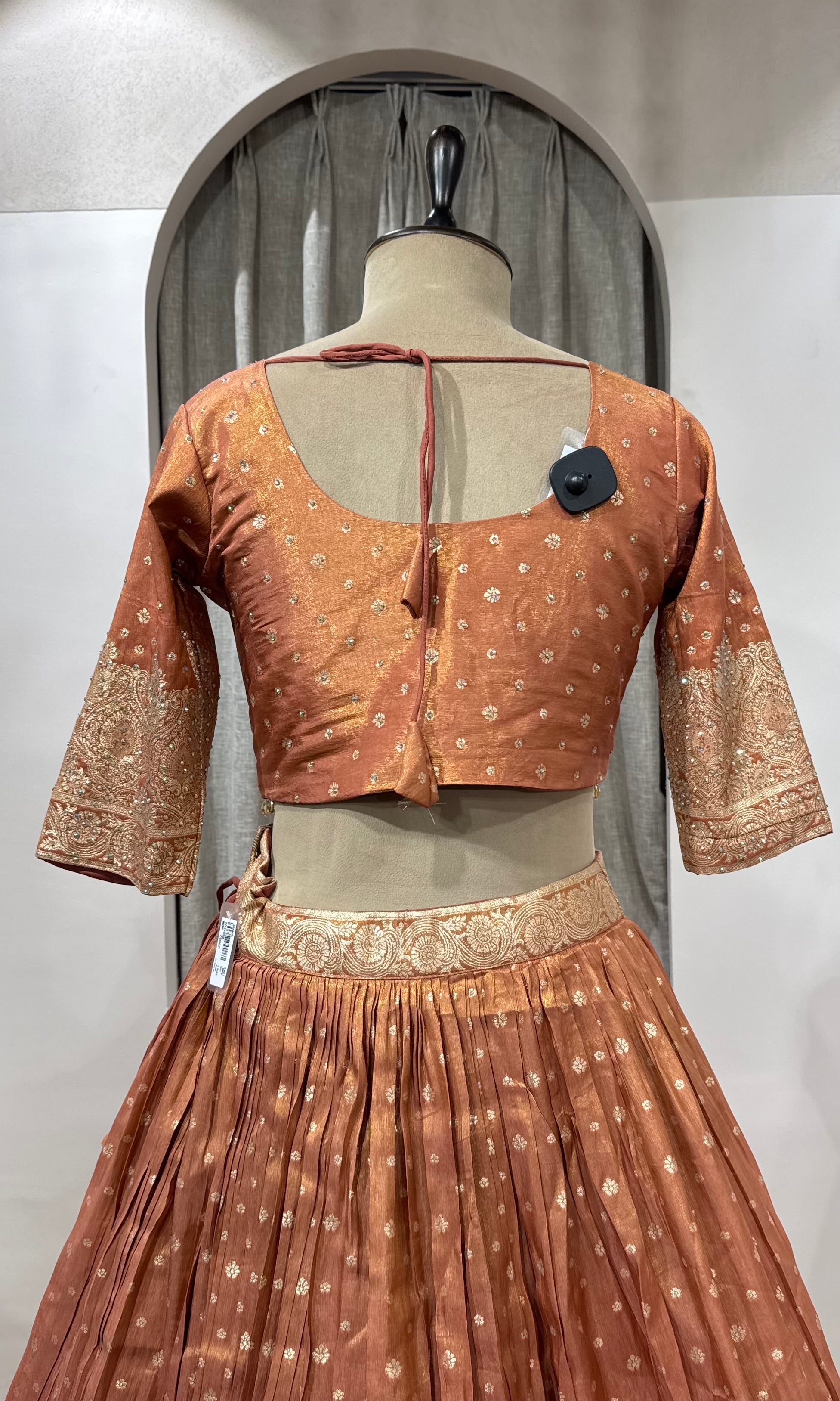 Rust Shimmer Lehenga Set with dupatta