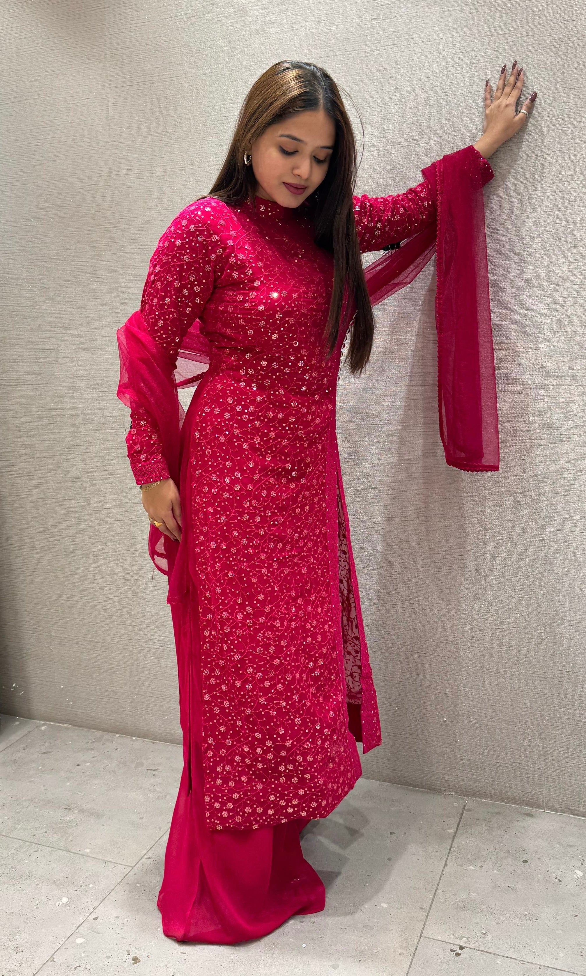Raspberry Pink palazzo set