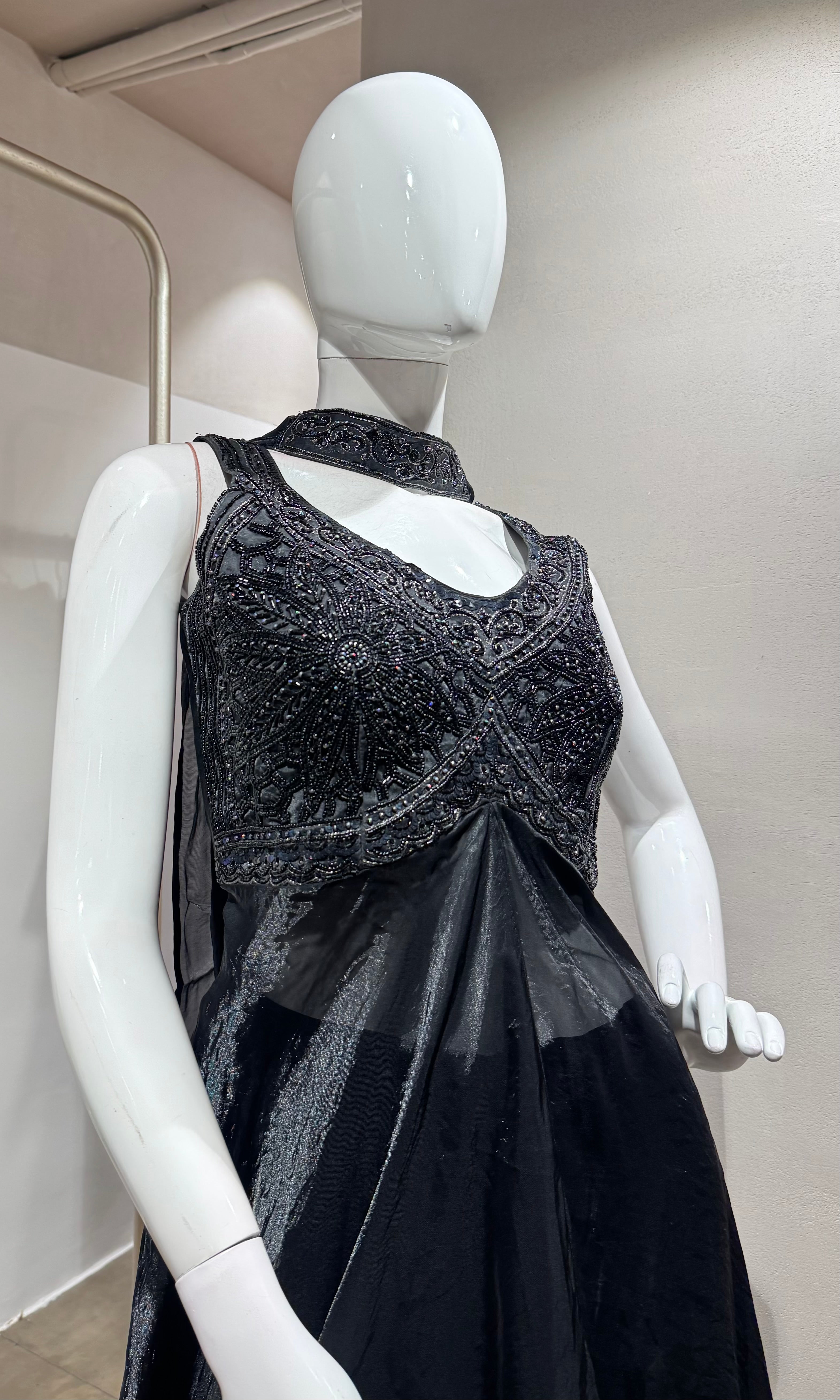 BLACK ANARKALI WITH PALAZZO PANTS