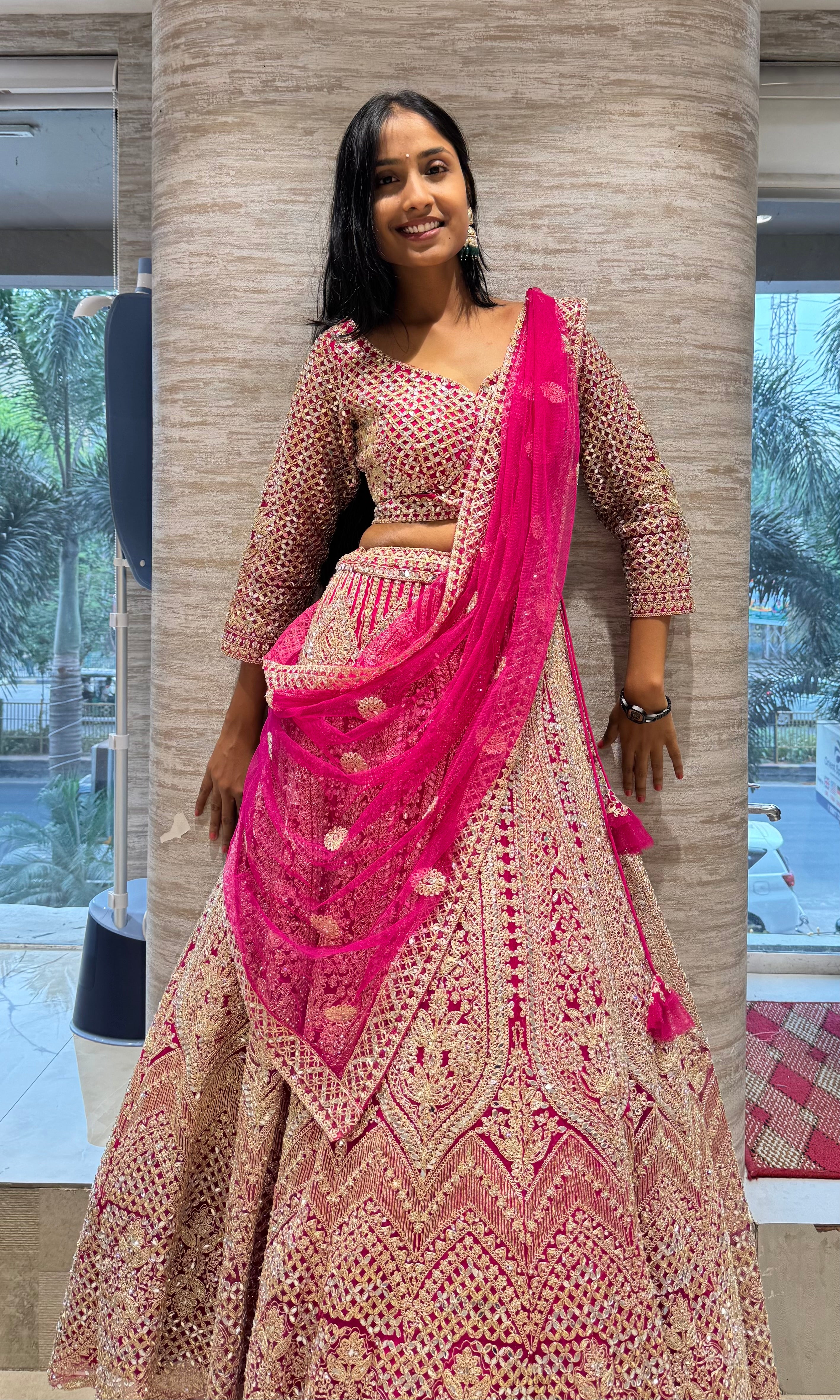 PINK INTRICATE EMBROIDERED LEHENGA