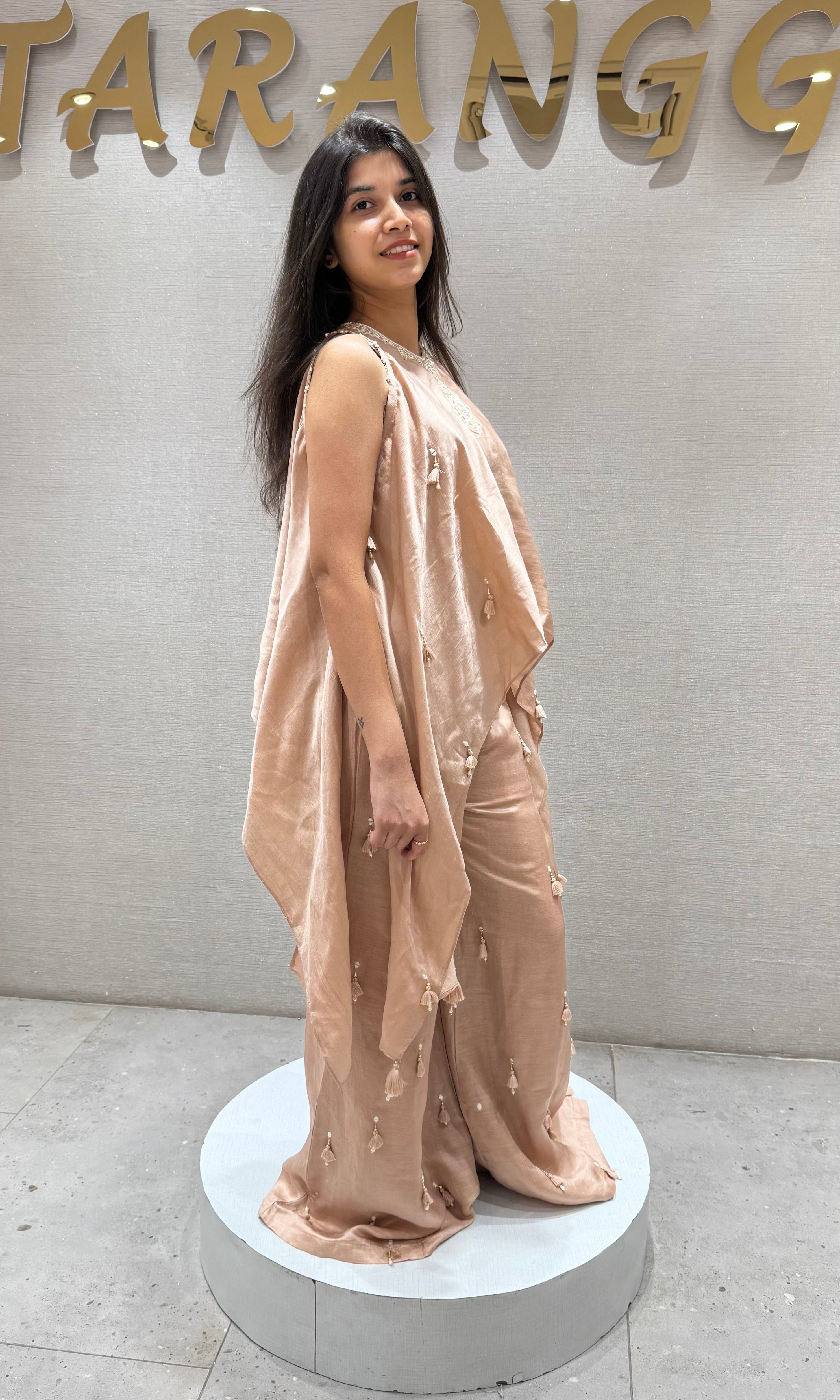 PEACH Embroidered PALAZZO Set