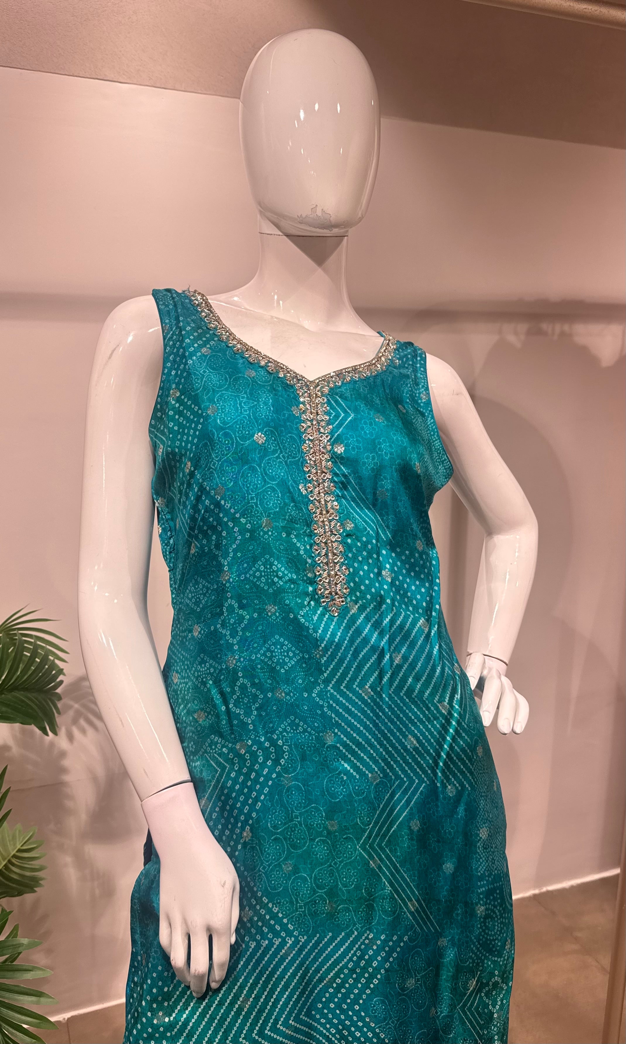 RAMA Bandhani print silk kurta set