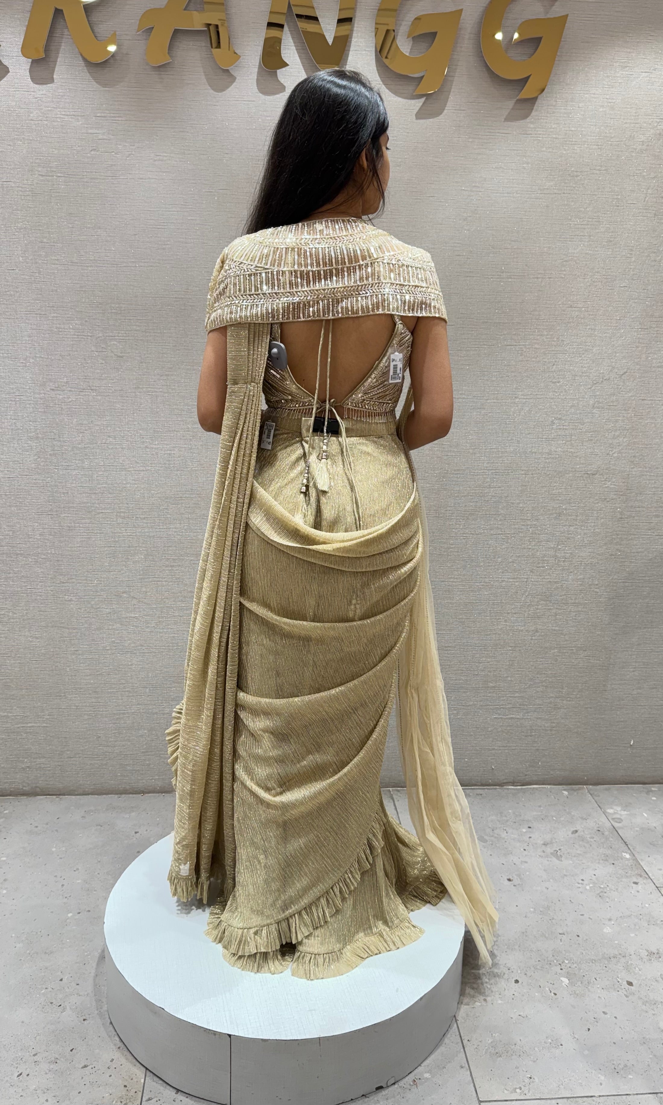 Gold Embellished Draped Saree