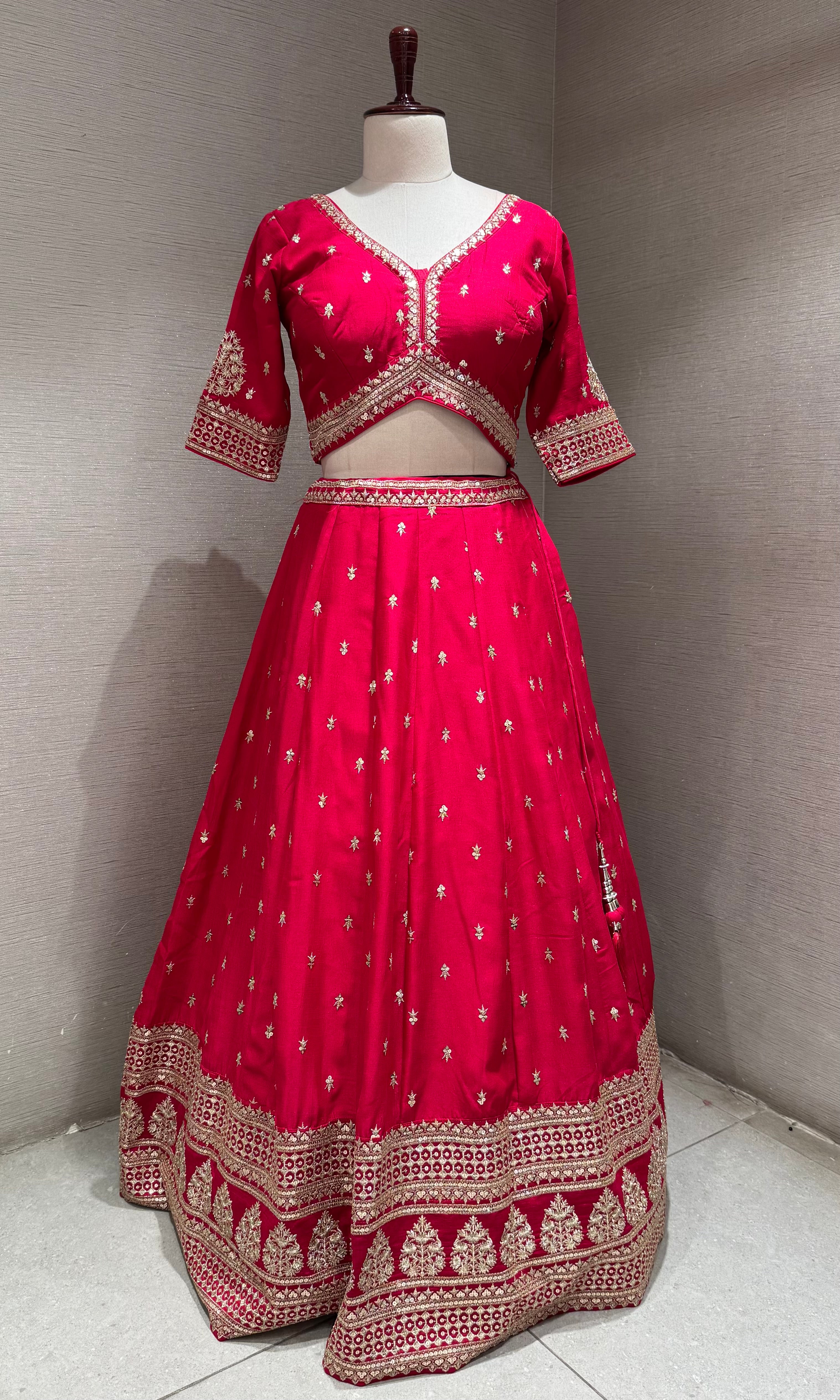 Rani Zari embroidered lehenga choli