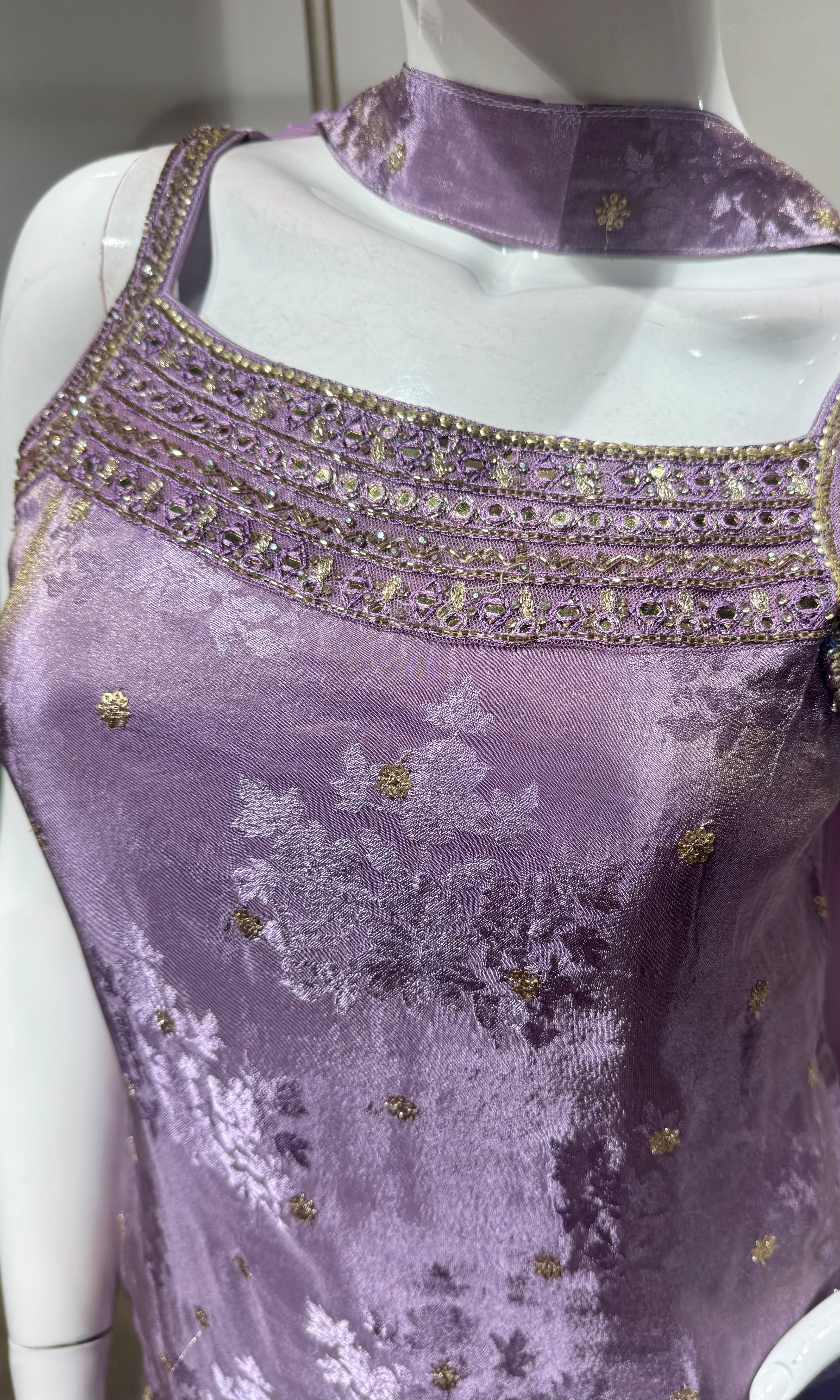 PURPLE Georgette Kurta Sharara Set