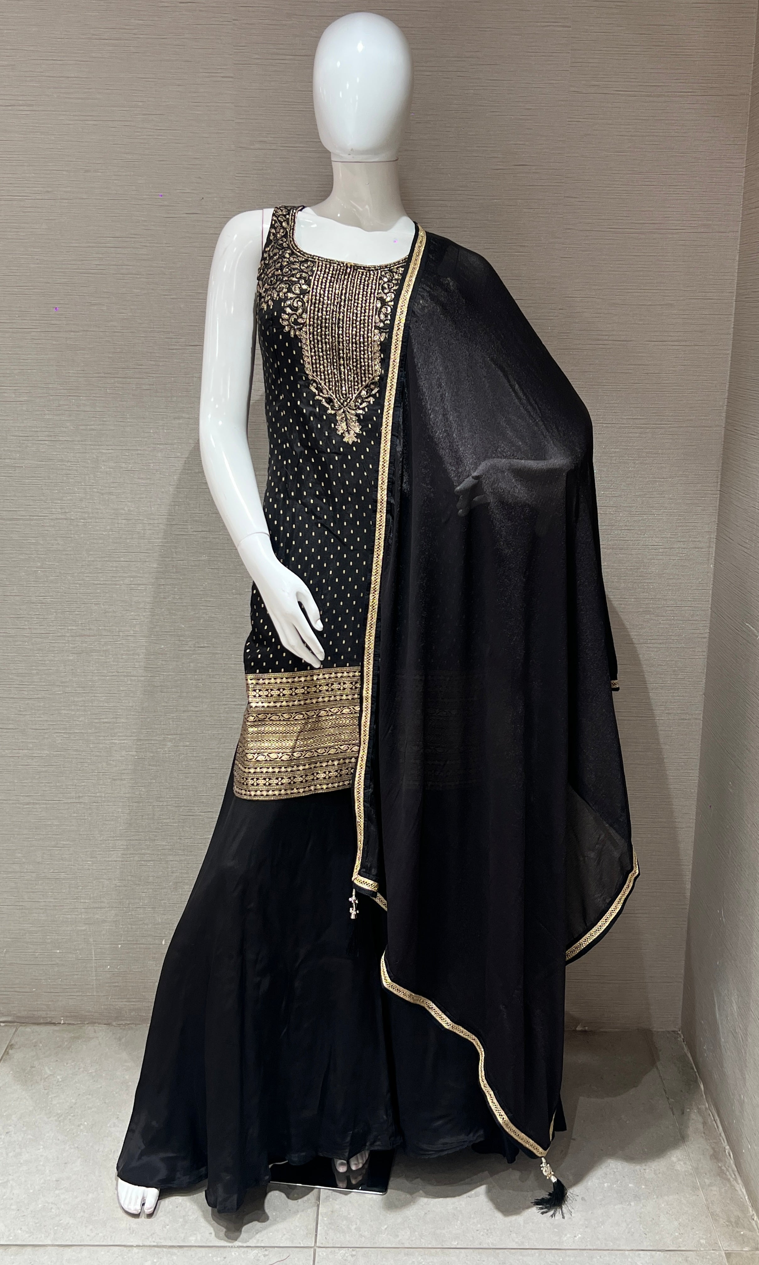 Black Elegance Sharara Set