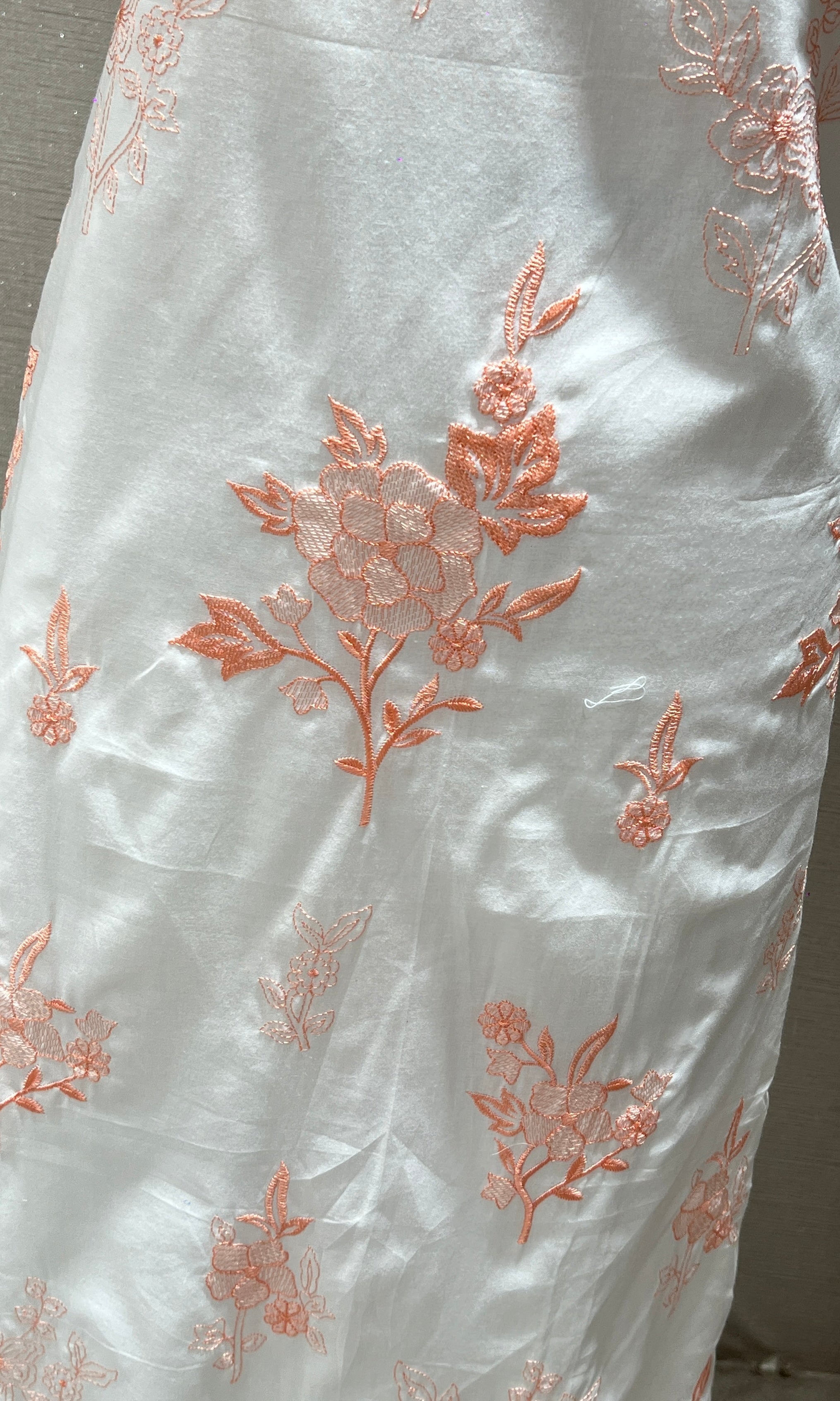 WHITE AND Orange dress material