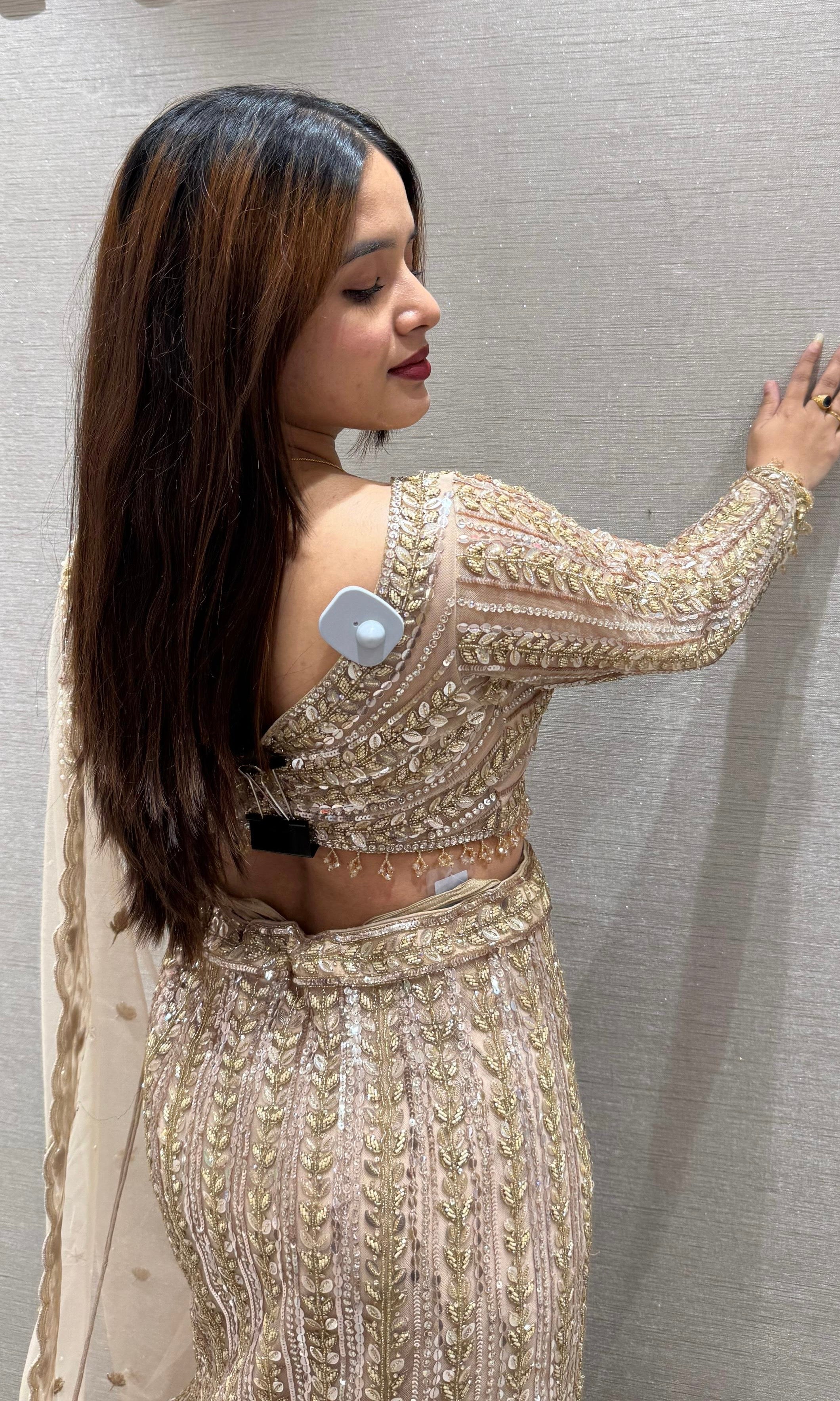 GOLD CRYSTAL EMBROIDERED LEHENGA