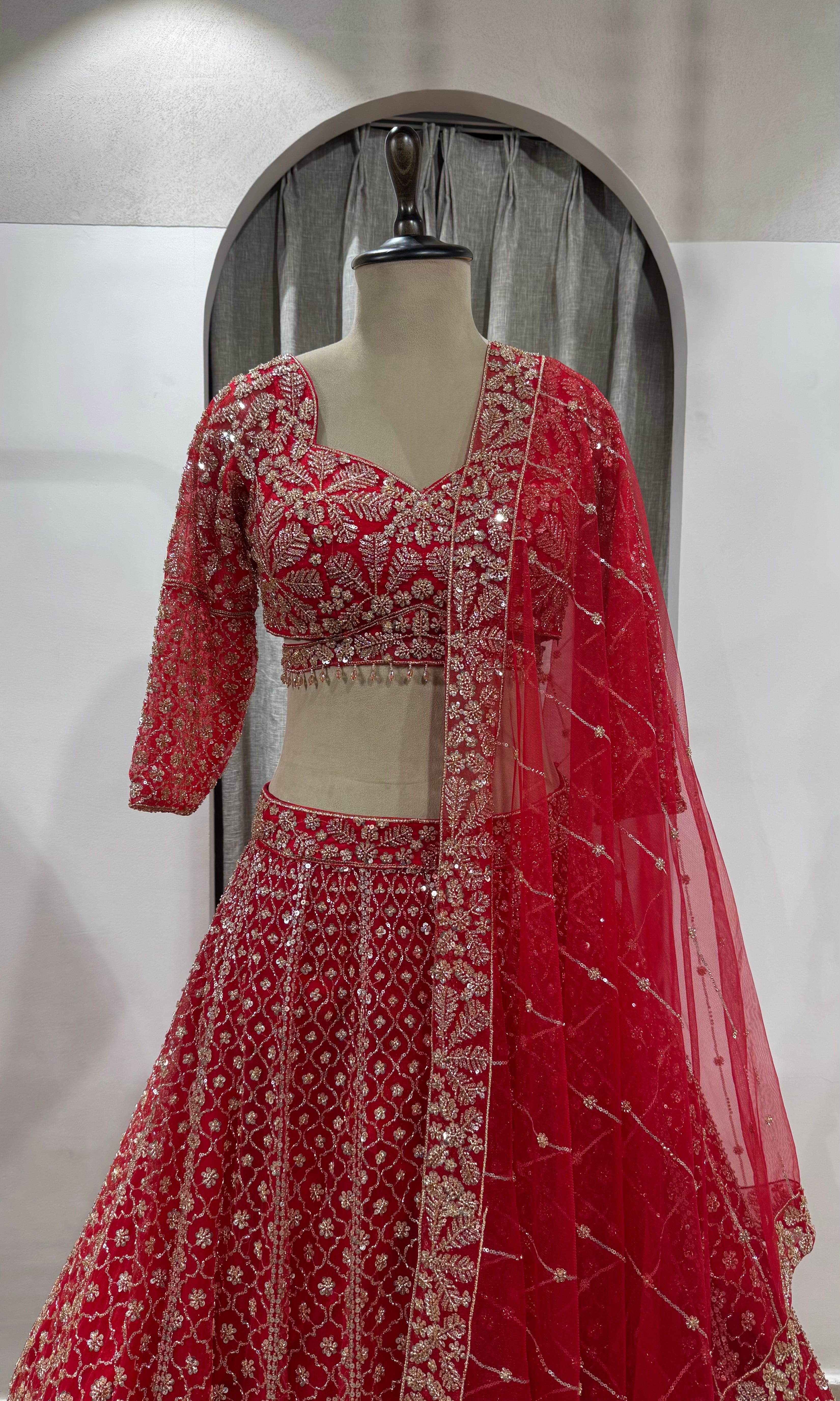 Royal Red Zardozi Ensemble LEHENGA