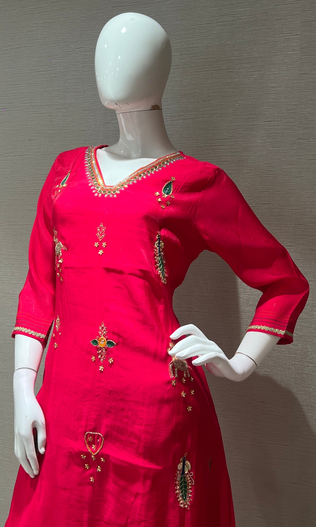 Rani pink kurta set