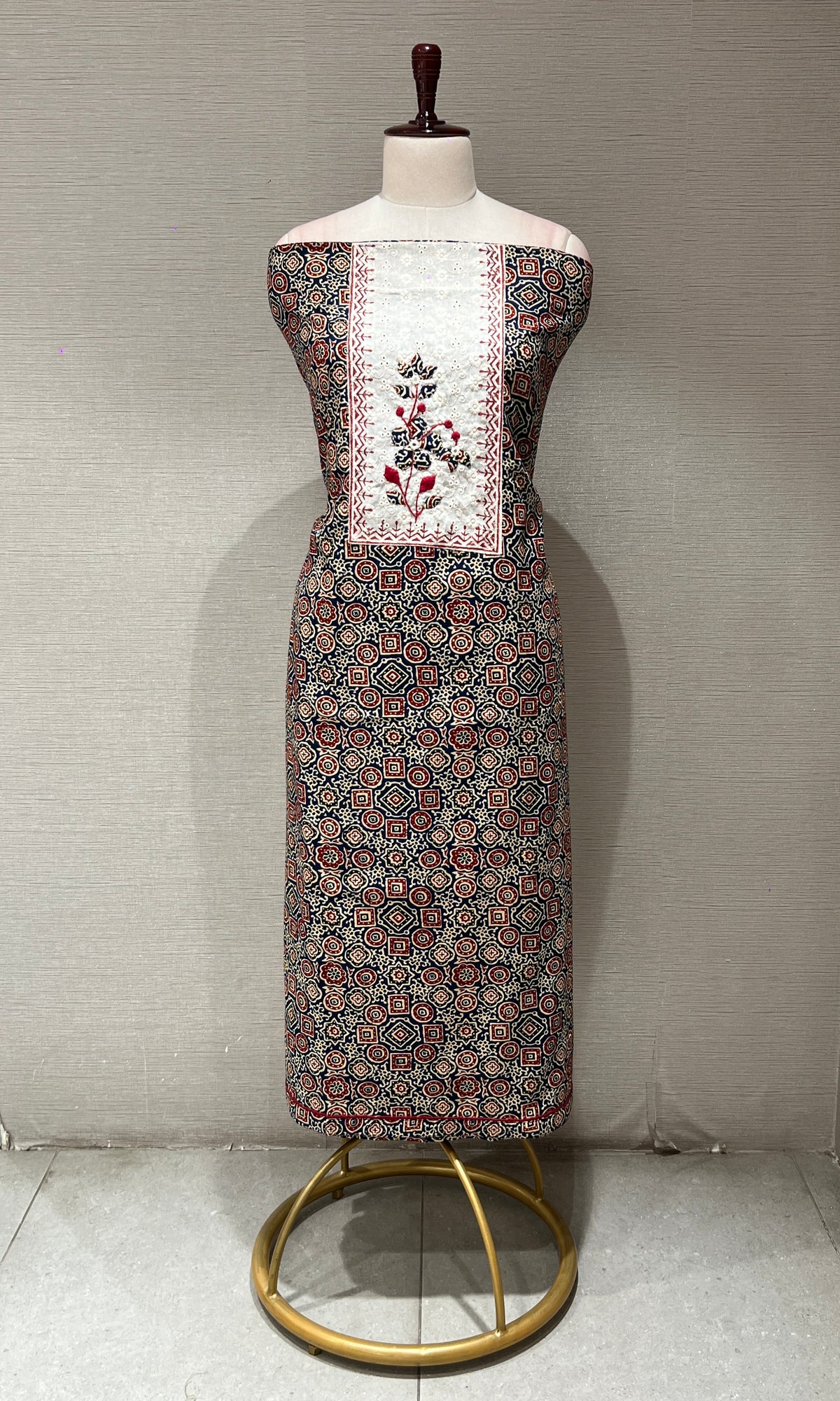 Maroon dress material