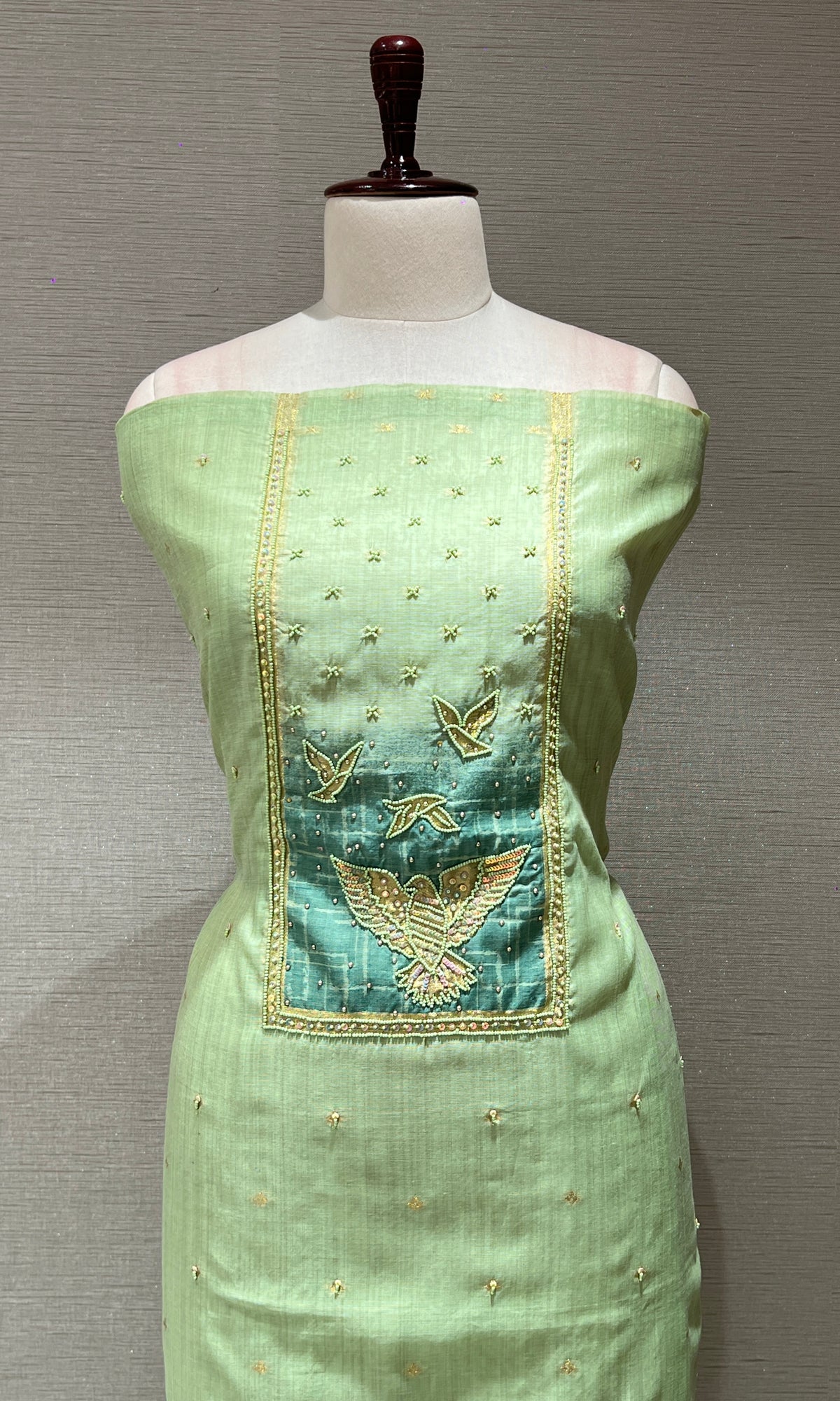 Green dress material