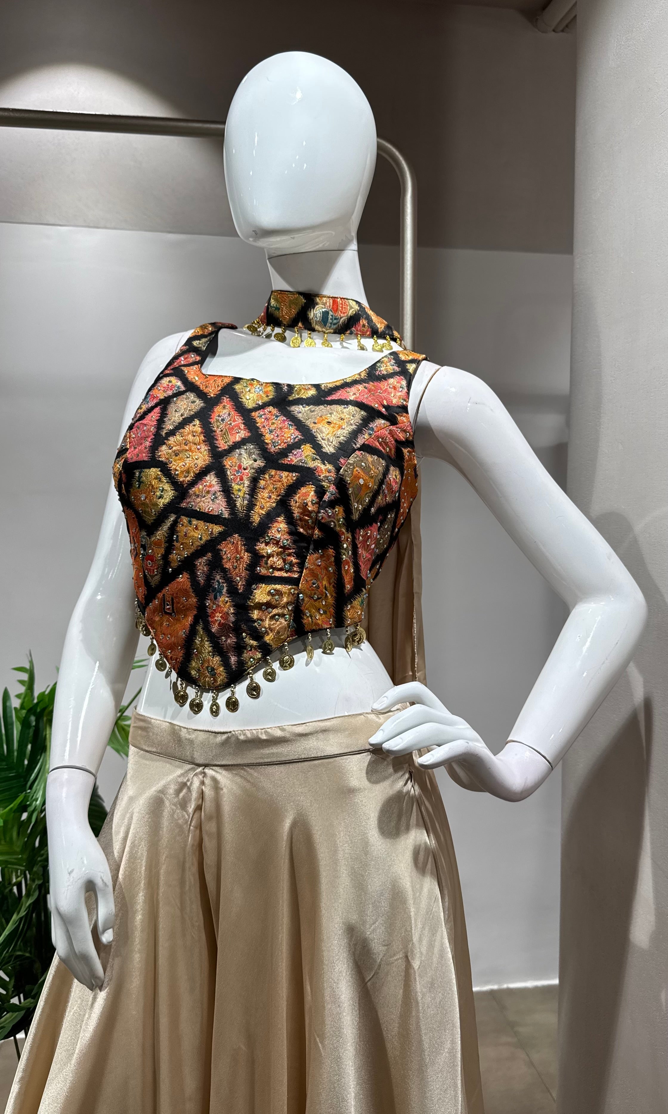 BLACK ELEGANT FLORAL TOP WITH PALAZZO SET