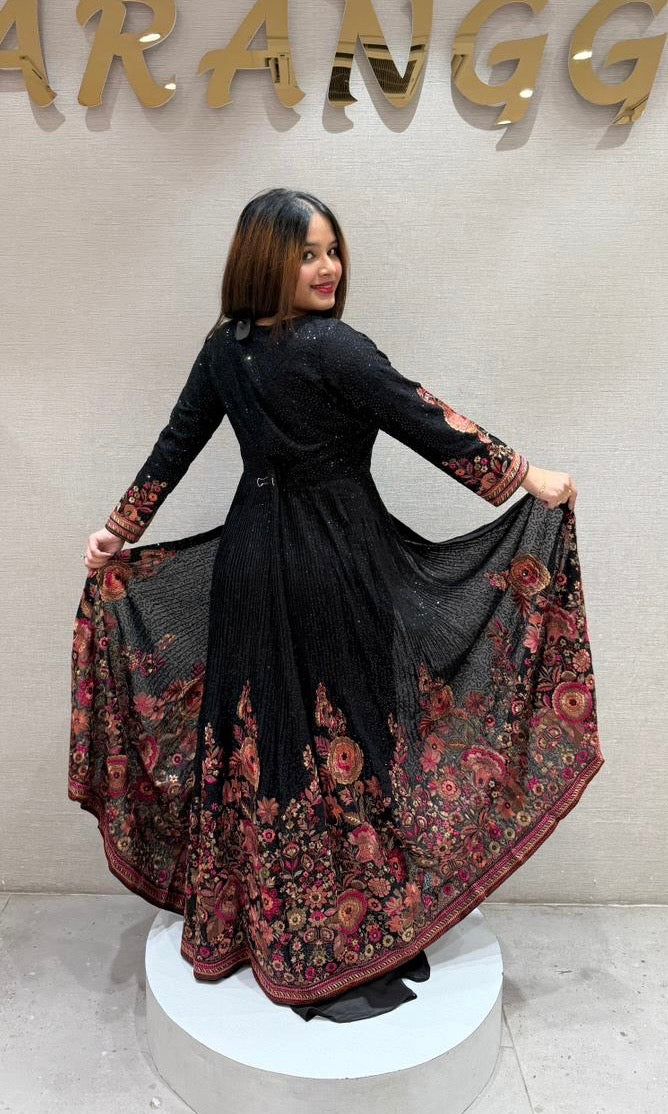 Black A Line dress with Palazzo pants