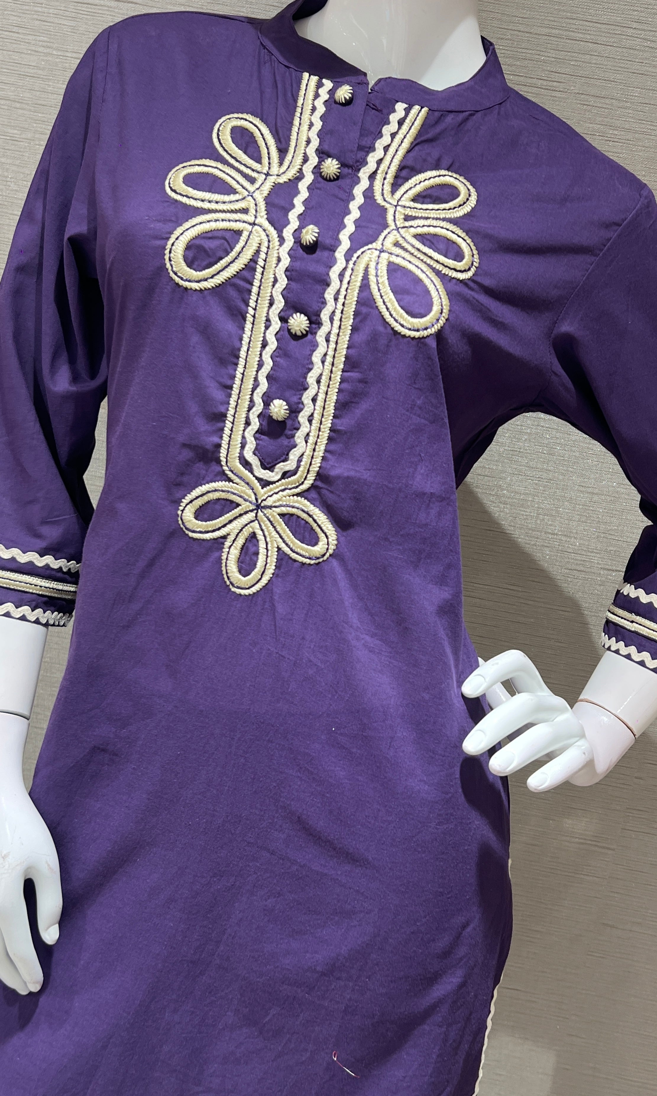 Purple floral kurta set with palazzo pants