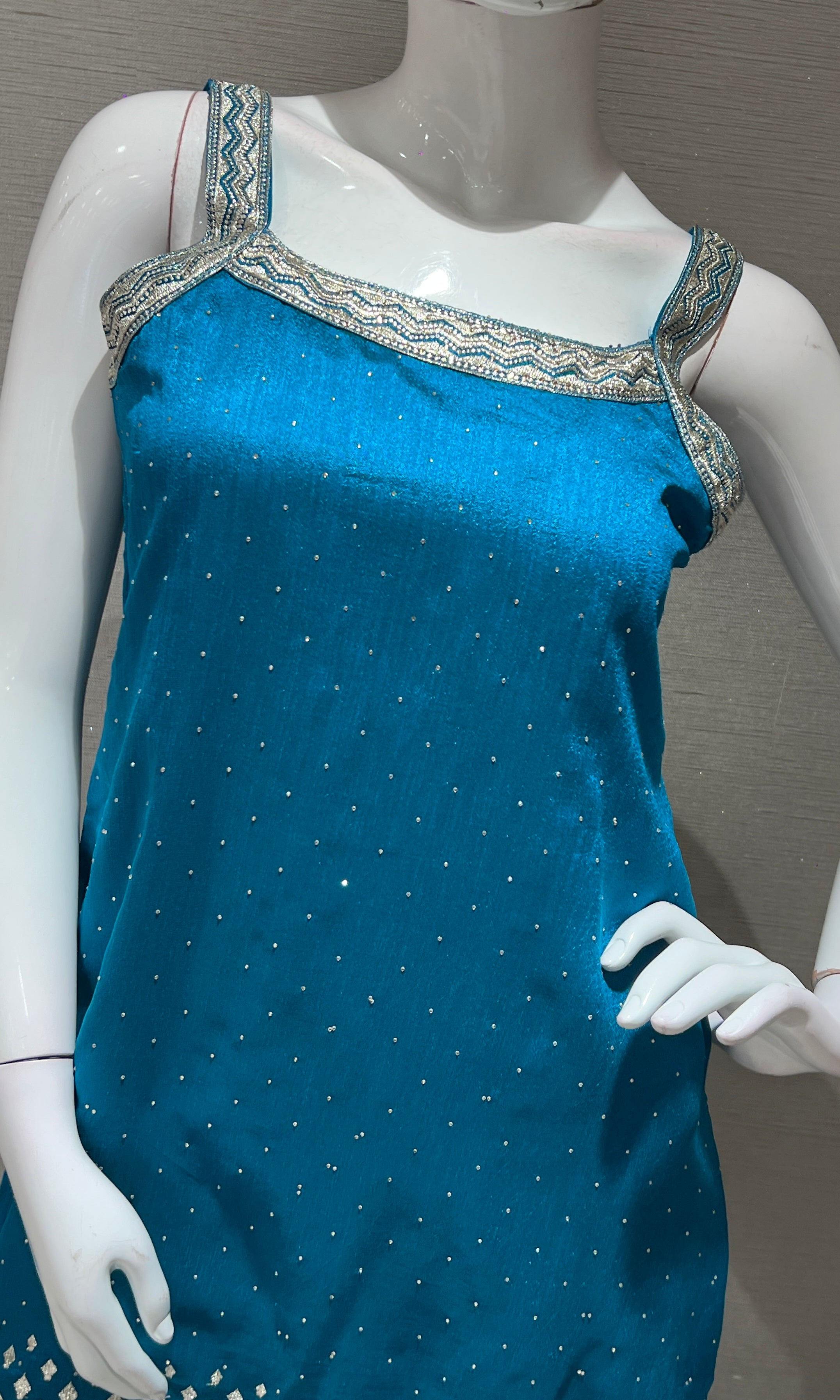 RAMA blue embroidered kurti sharara set