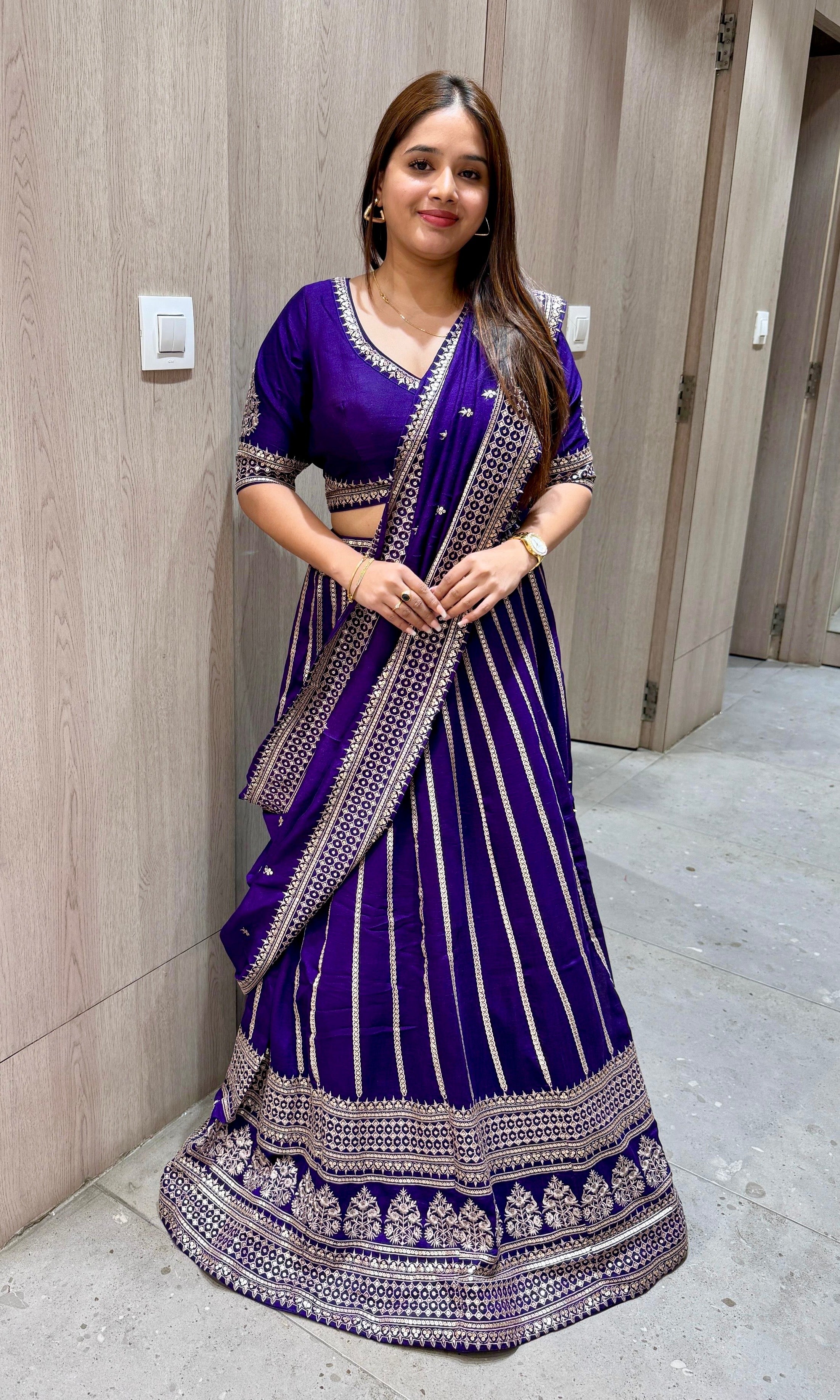 Purple croptop lehenga