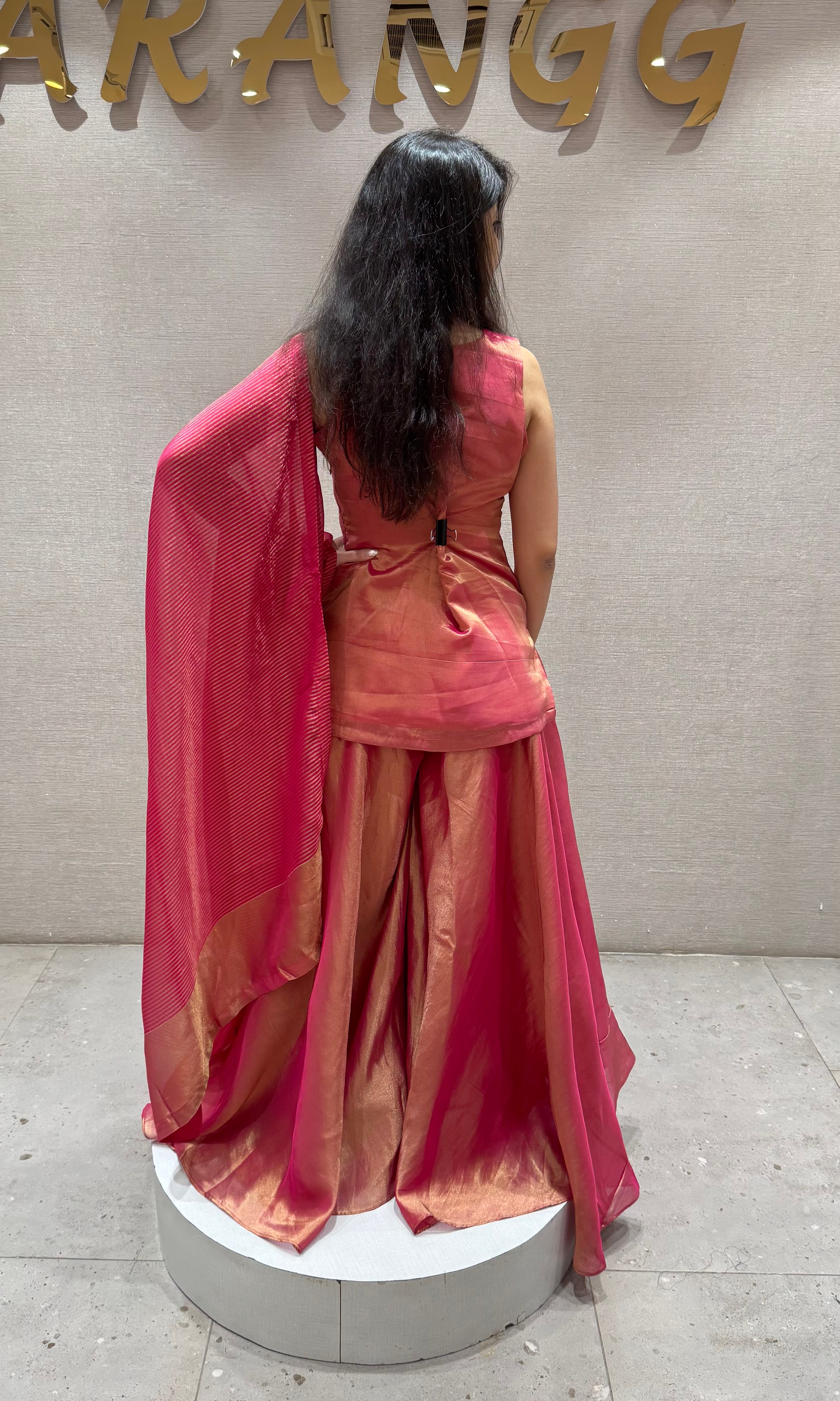 PINK EMBROIDERED SHARARA SET